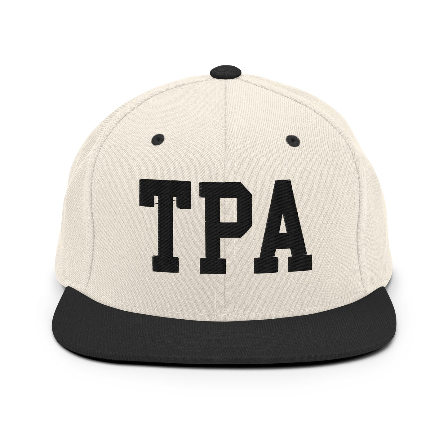 College-Style Classic Snapback Hat • Black • TPA Tampa • YHM Designs - Image 31