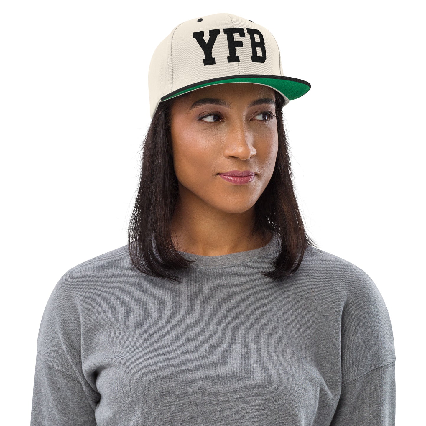 College-Style Classic Snapback Hat • Black • YFB Iqaluit Souvenir • YHM Designs - Image 04