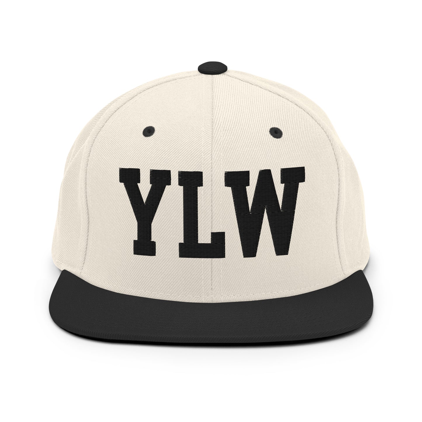 College-Style Classic Snapback Hat • Black • YLW Kelowna Souvenir • YHM Designs - Image 31