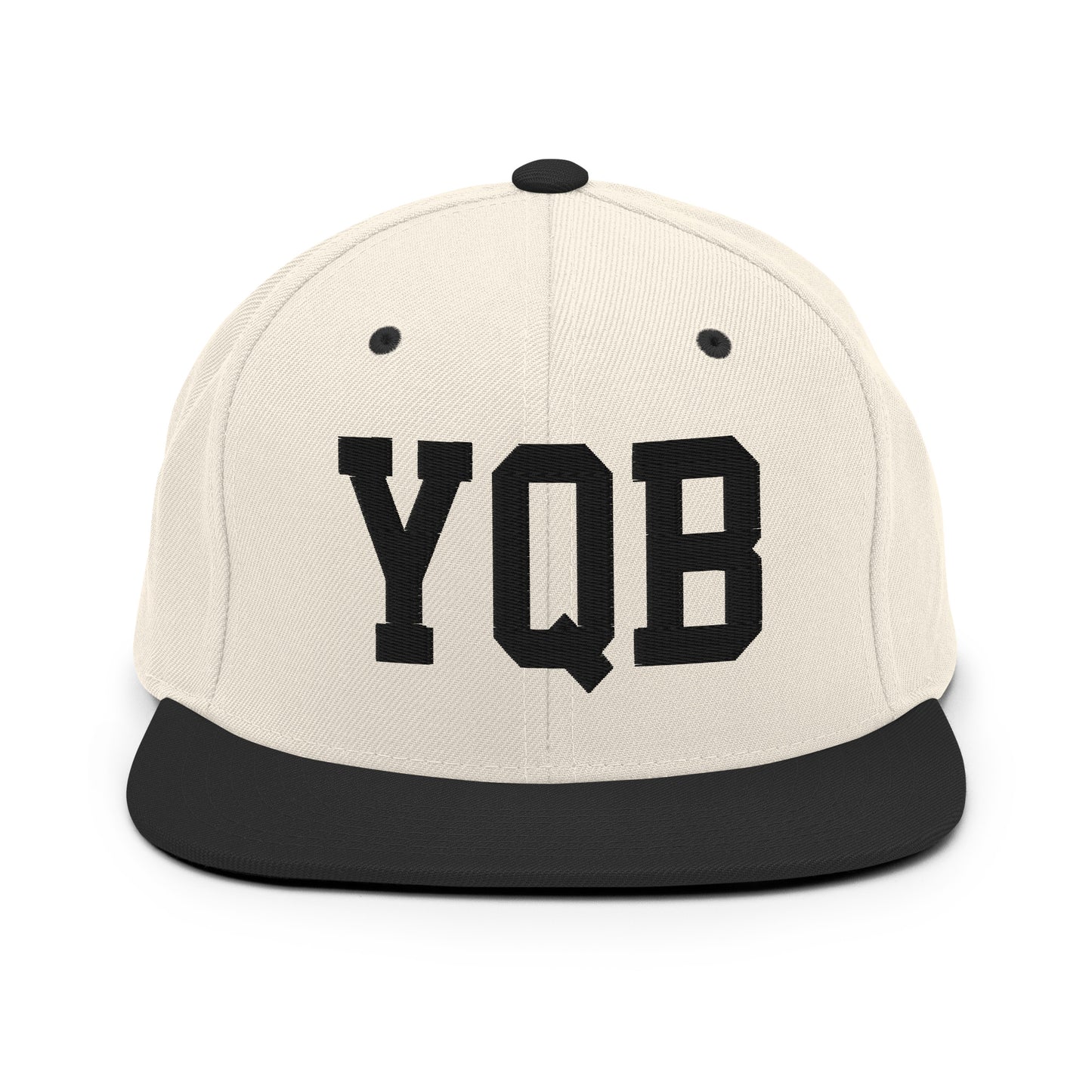 College-Style Classic Snapback Hat • Black • YQB Quebec City Souvenir • YHM Designs - Image 31