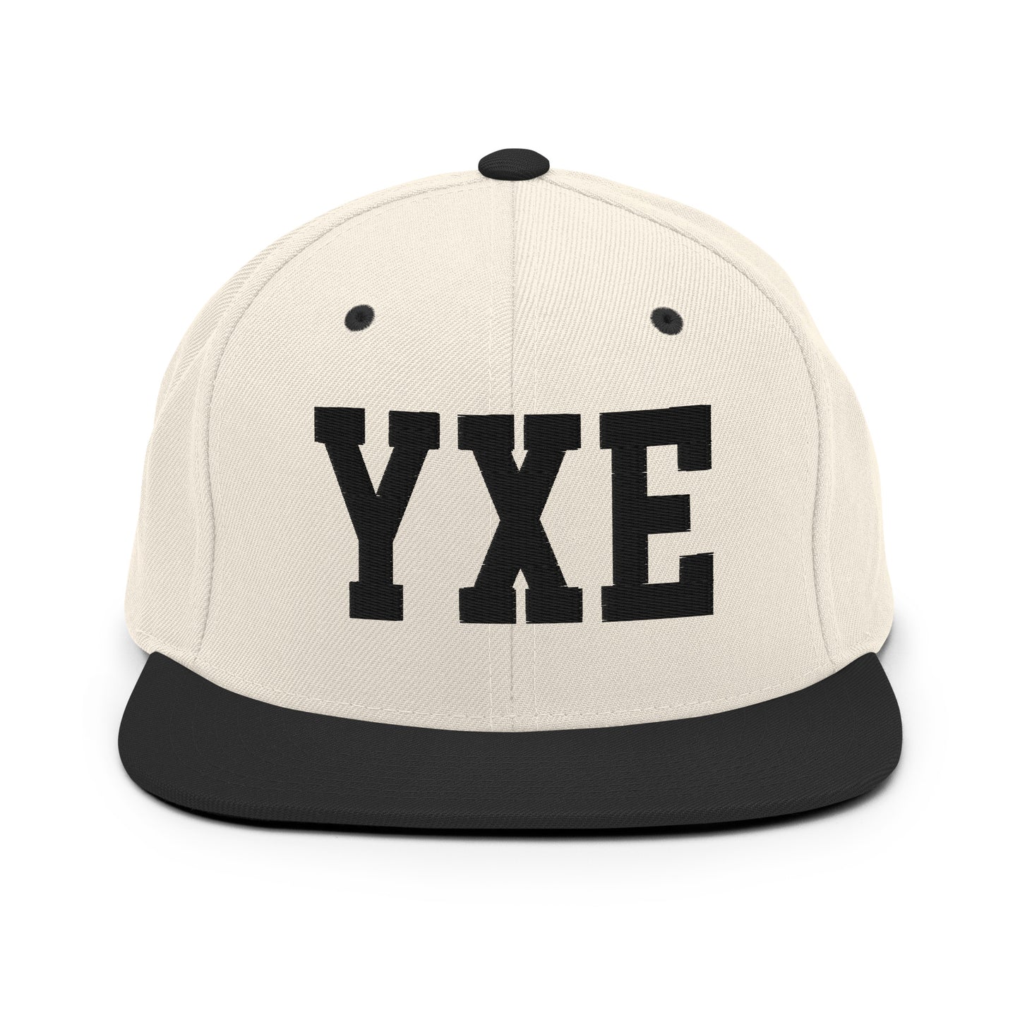 College-Style Classic Snapback Hat • Black • YXE Saskatoon • YHM Designs - Image 31