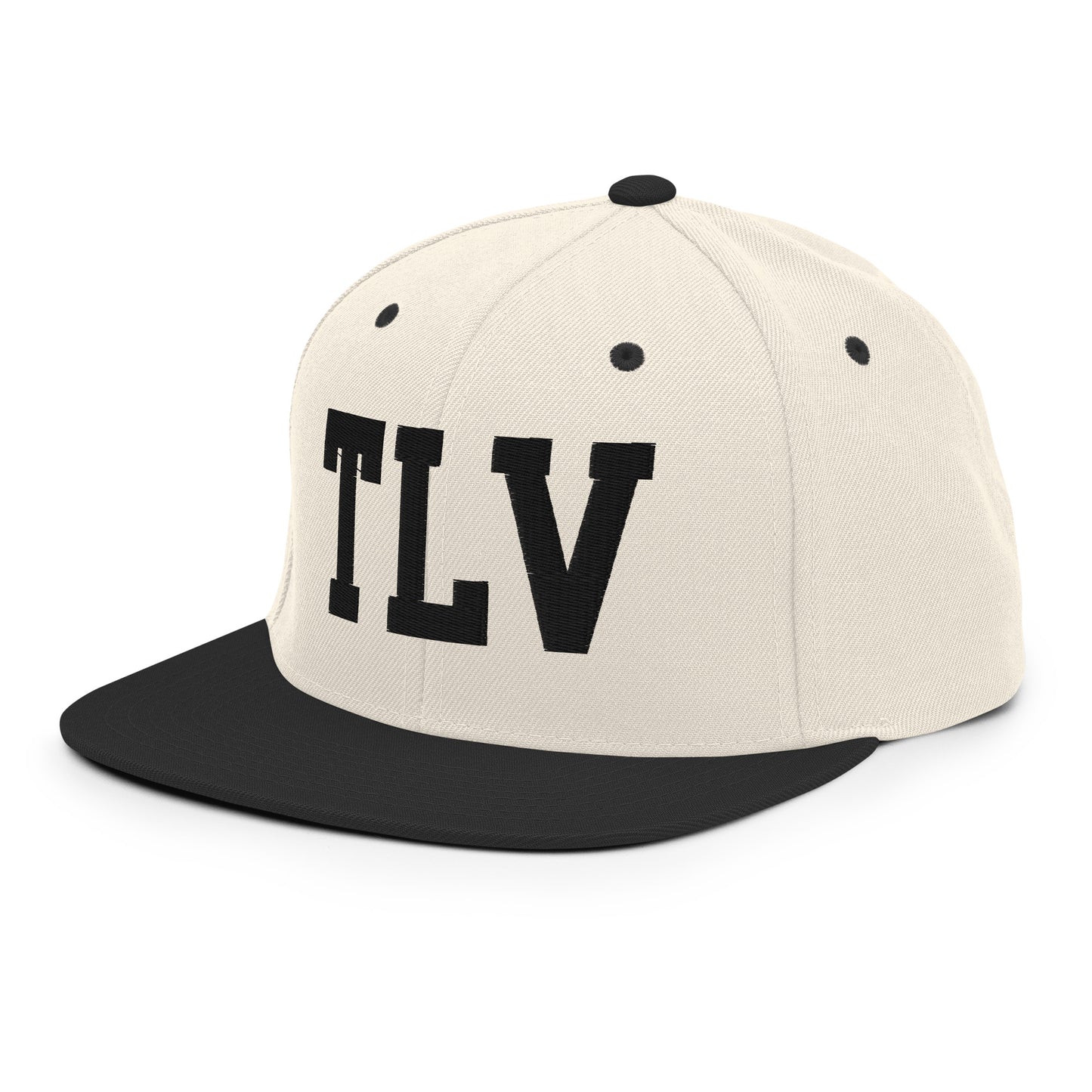 College-Style Classic Snapback Hat • Black • TLV Tel Aviv • YHM Designs - Image 01