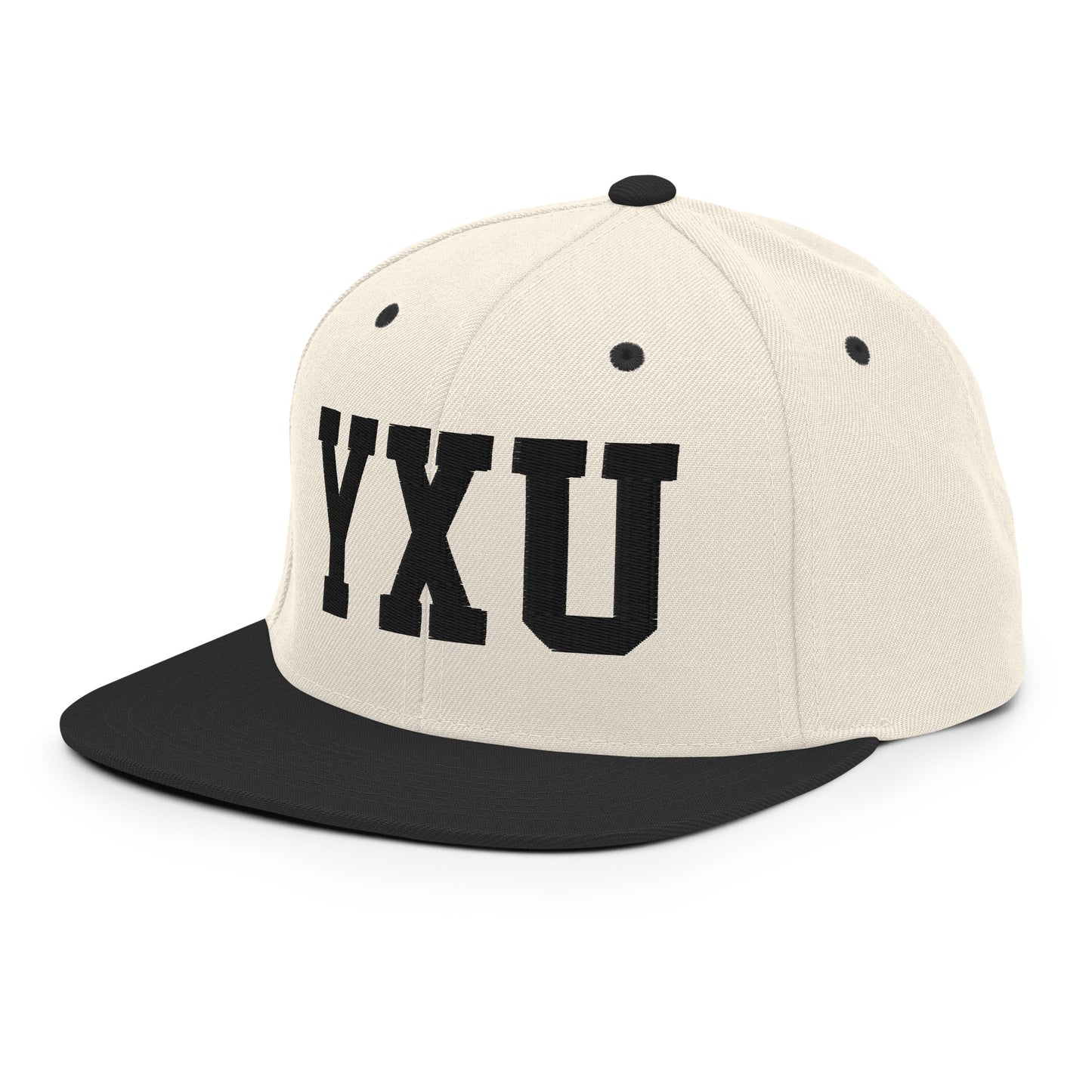 College-Style Classic Snapback Hat • Black • YXU London Souvenir • YHM Designs - Image 01