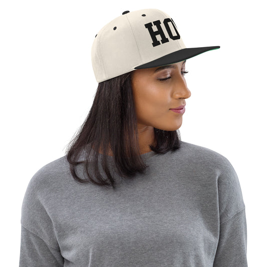 College-Style Classic Snapback Hat • Black • HOU Houston Souvenir • YHM Designs - Image 02