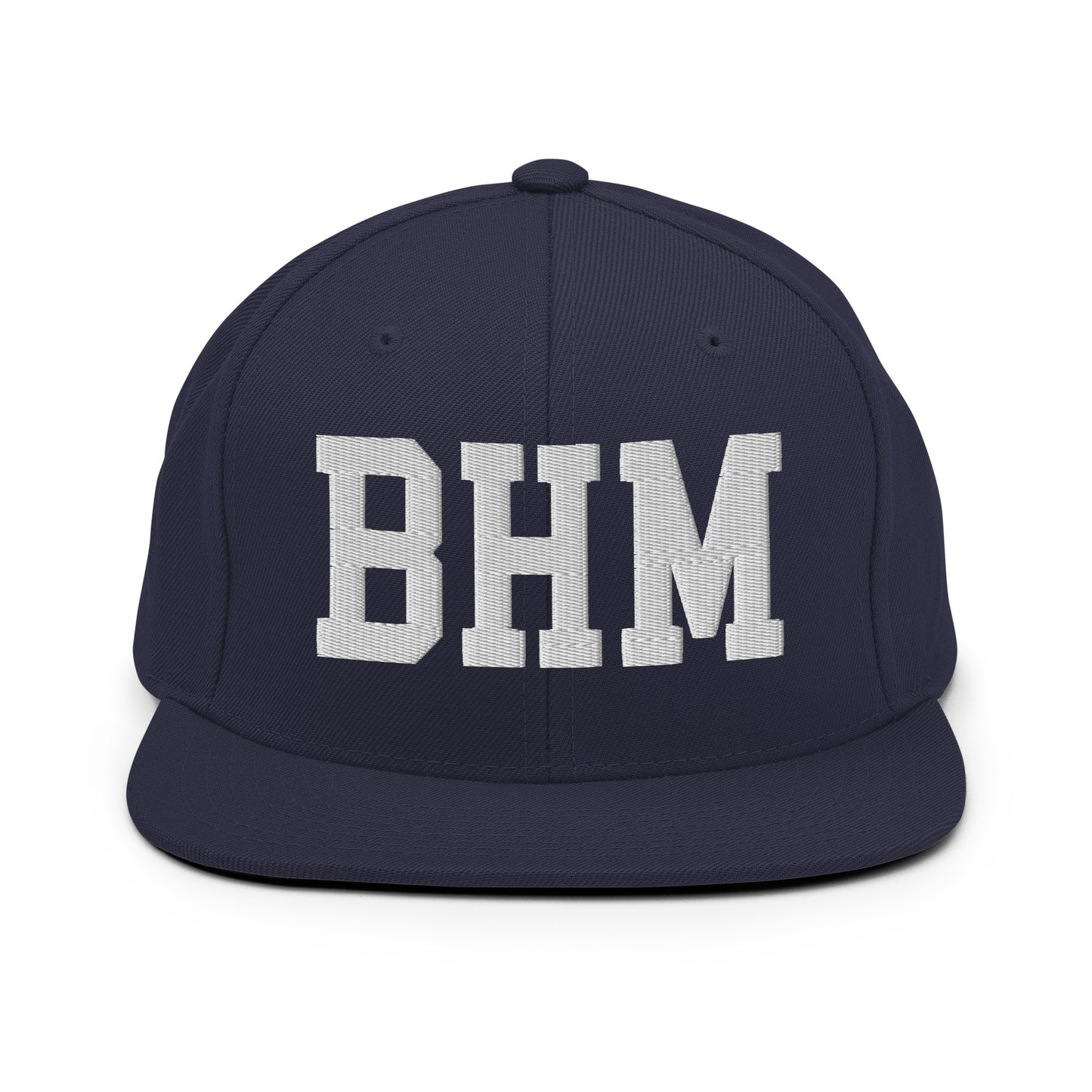 College-Style Classic Snapback Hat • White • BHM Birmingham • YHM Designs - Image 15