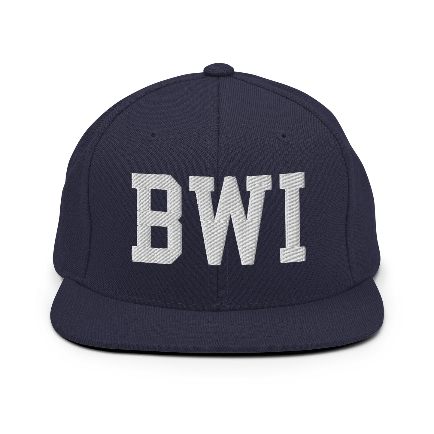 College-Style Classic Snapback Hat • White • BWI Baltimore • YHM Designs - Image 15