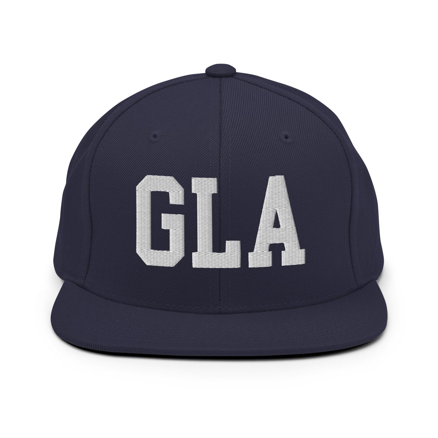 College-Style Classic Snapback Hat • White • GLA Glasgow • YHM Designs - Image 15
