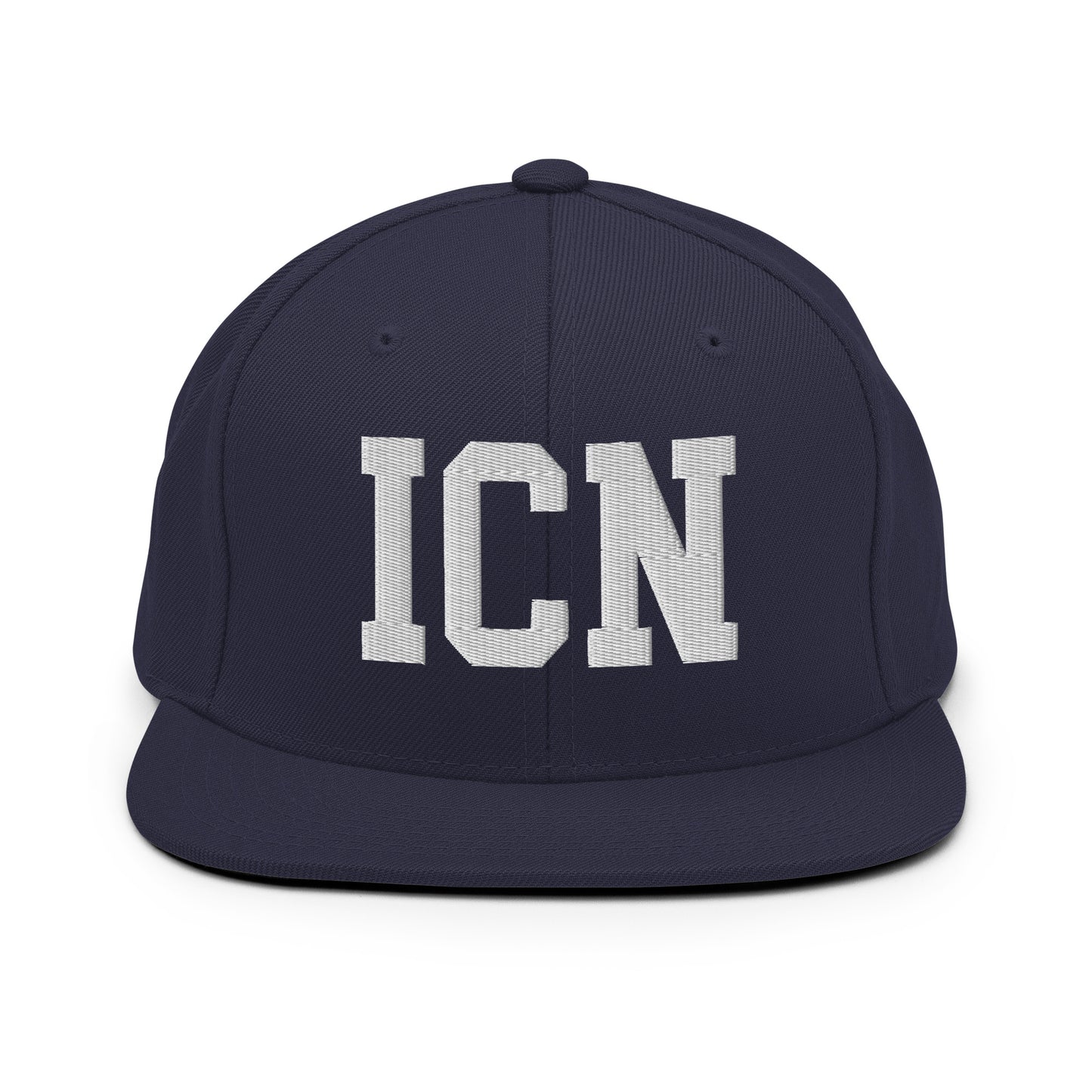 College-Style Classic Snapback Hat • White • ICN Seoul Souvenir • YHM Designs - Image 15