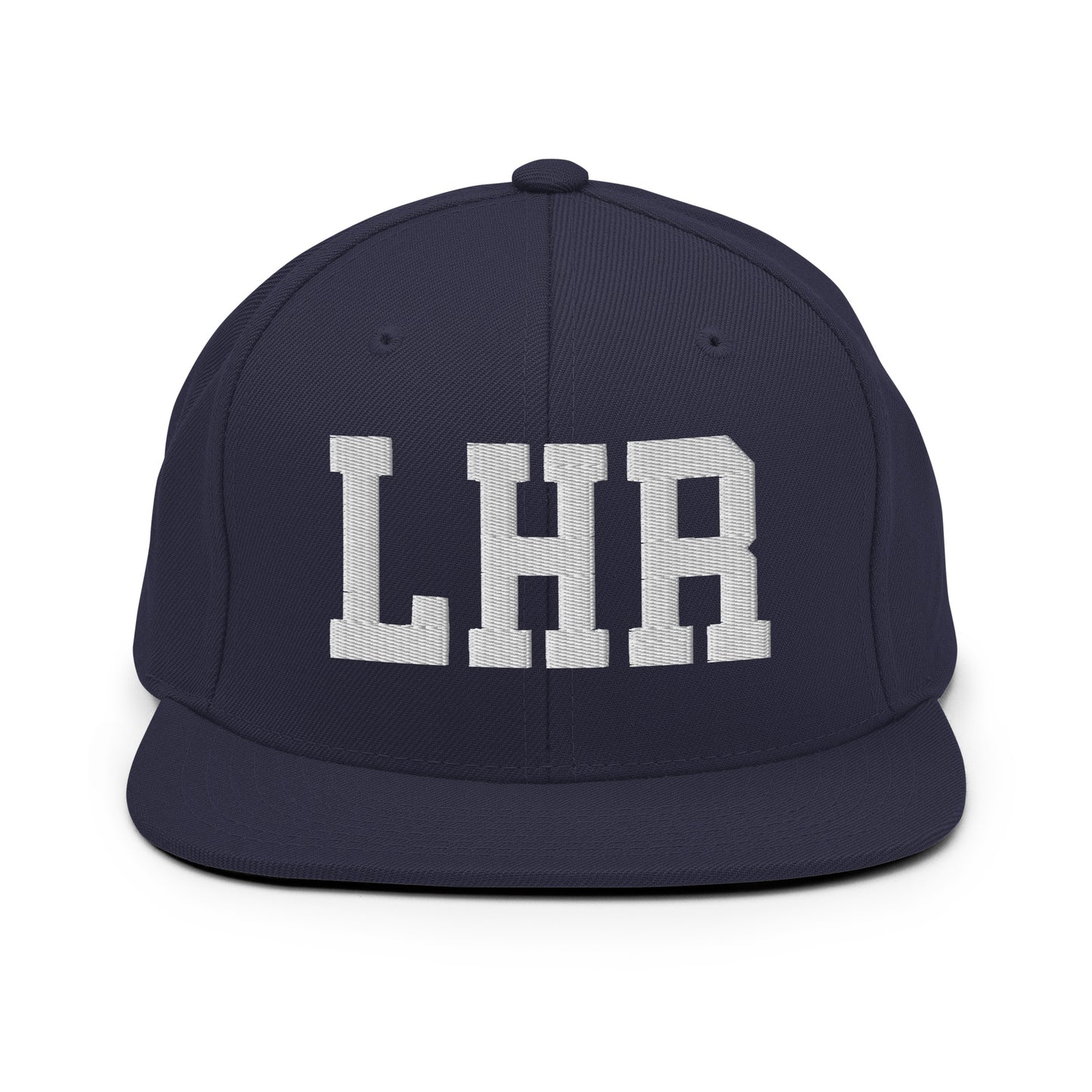 College-Style Classic Snapback Hat • White • LHR London Souvenir • YHM Designs - Image 15