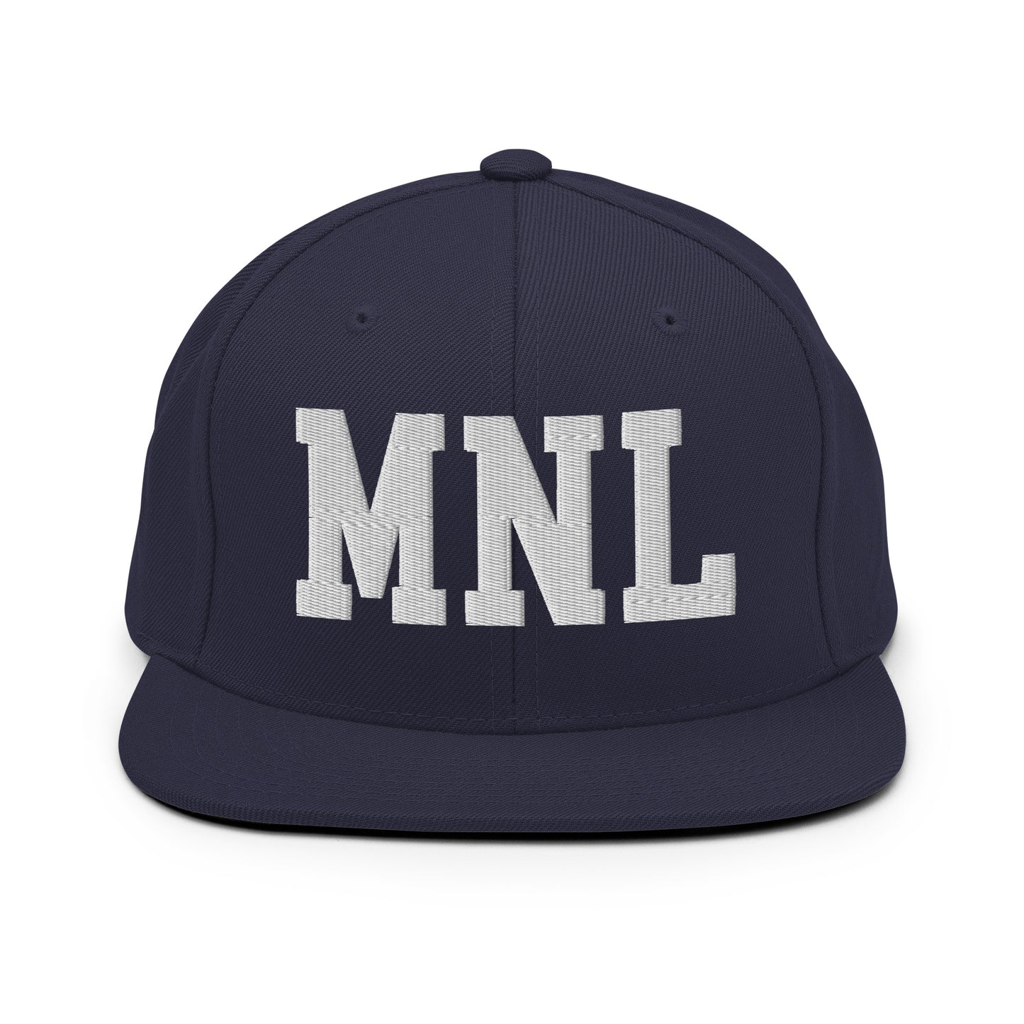 College-Style Classic Snapback Hat • White • MNL Manila Souvenir • YHM Designs - Image 15