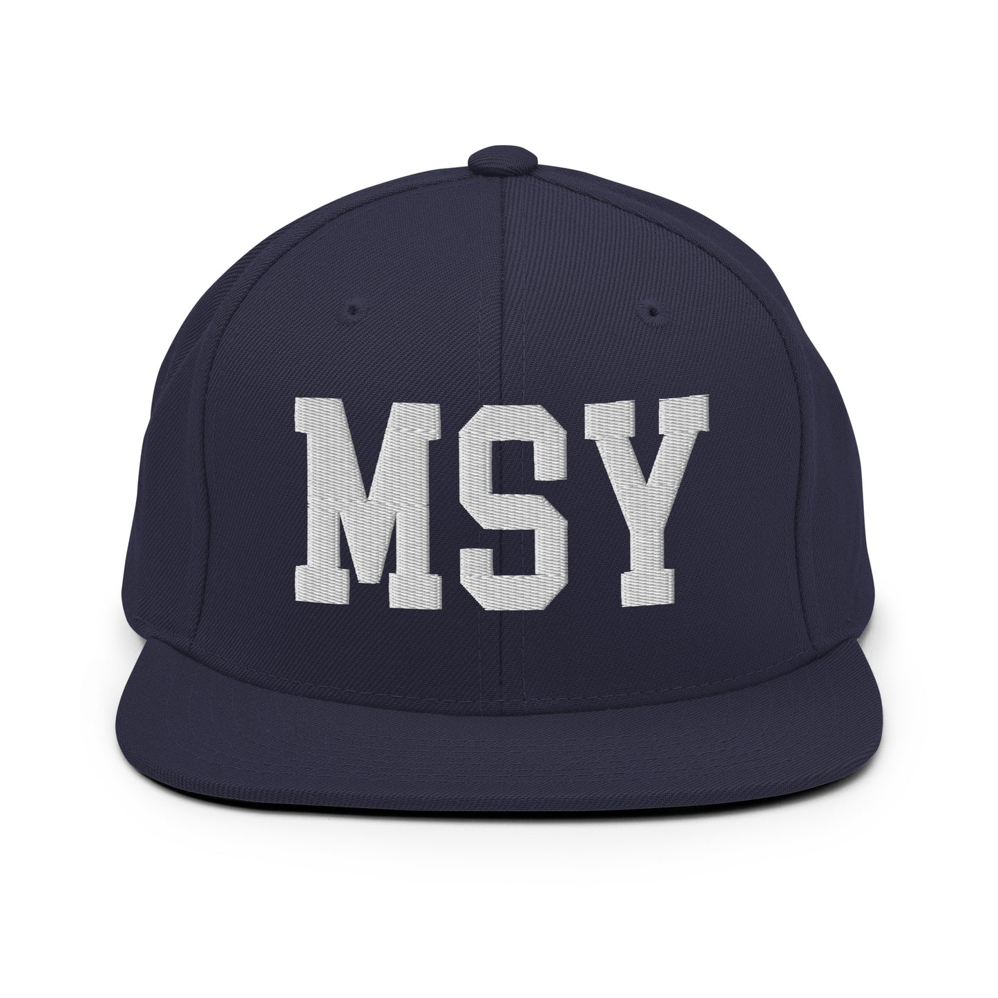 College-Style Classic Snapback Hat • White • MSY New Orleans Souvenir • YHM Designs - Image 15
