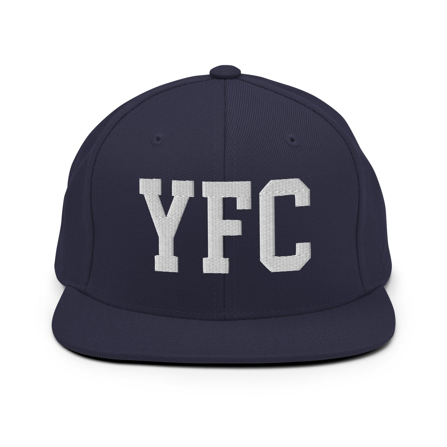 College-Style Classic Snapback Hat • White • YFC Fredericton Souvenir • YHM Designs - Image 15