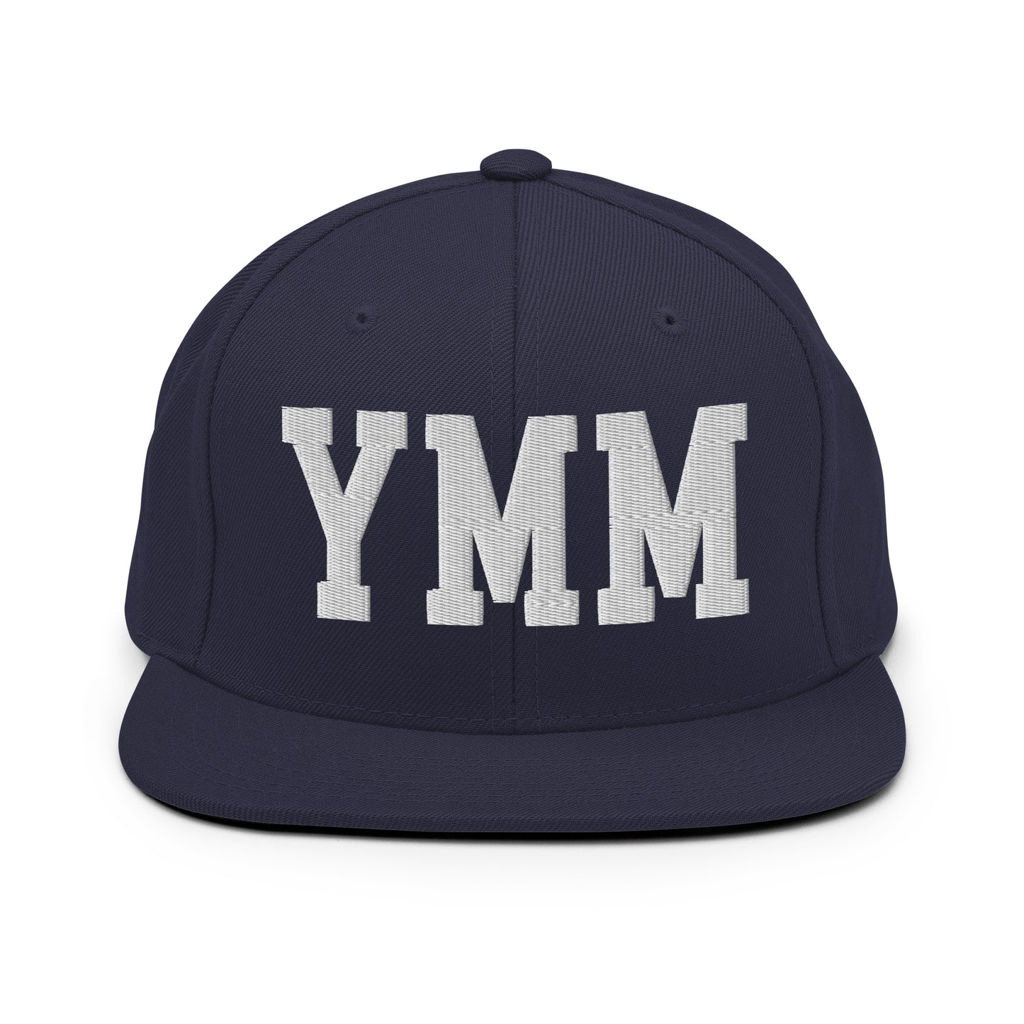 College-Style Classic Snapback Hat • White • YMM Fort McMurray • YHM Designs - Image 15