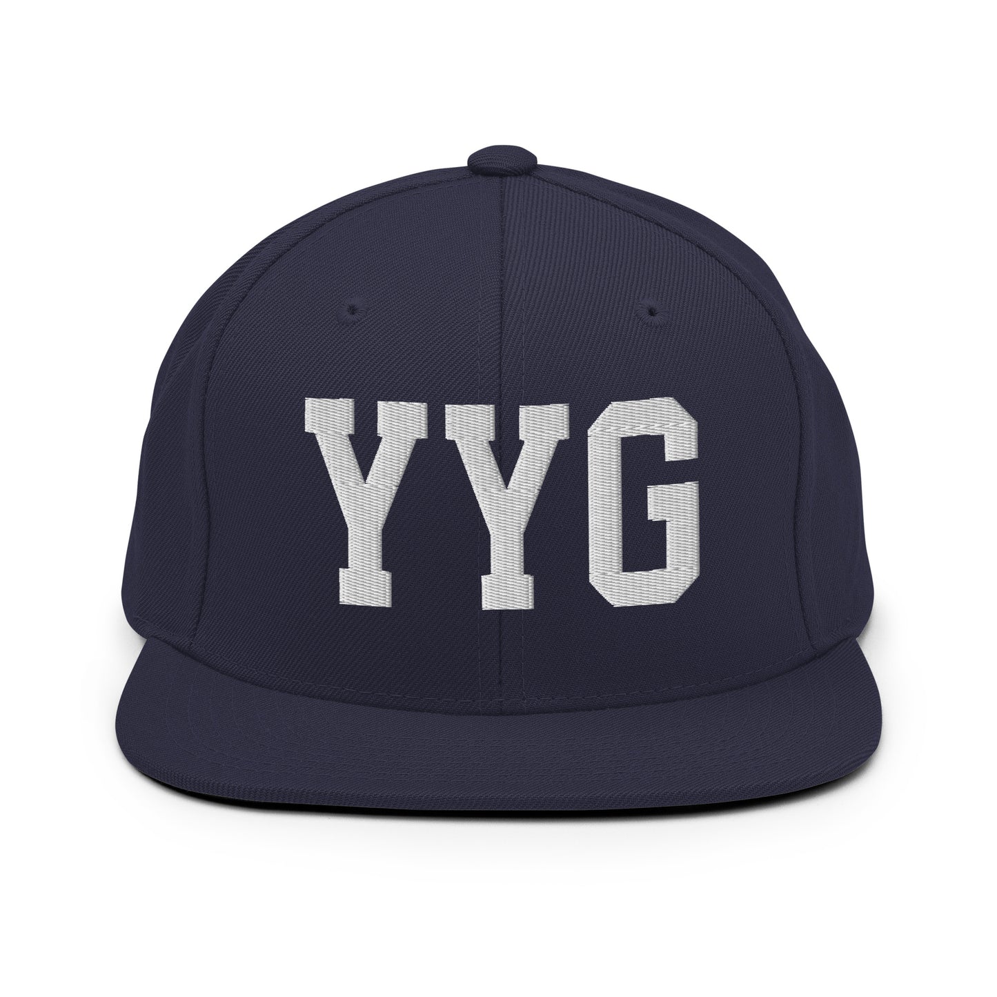 College-Style Classic Snapback Hat • White • YYG Charlottetown • YHM Designs - Image 15