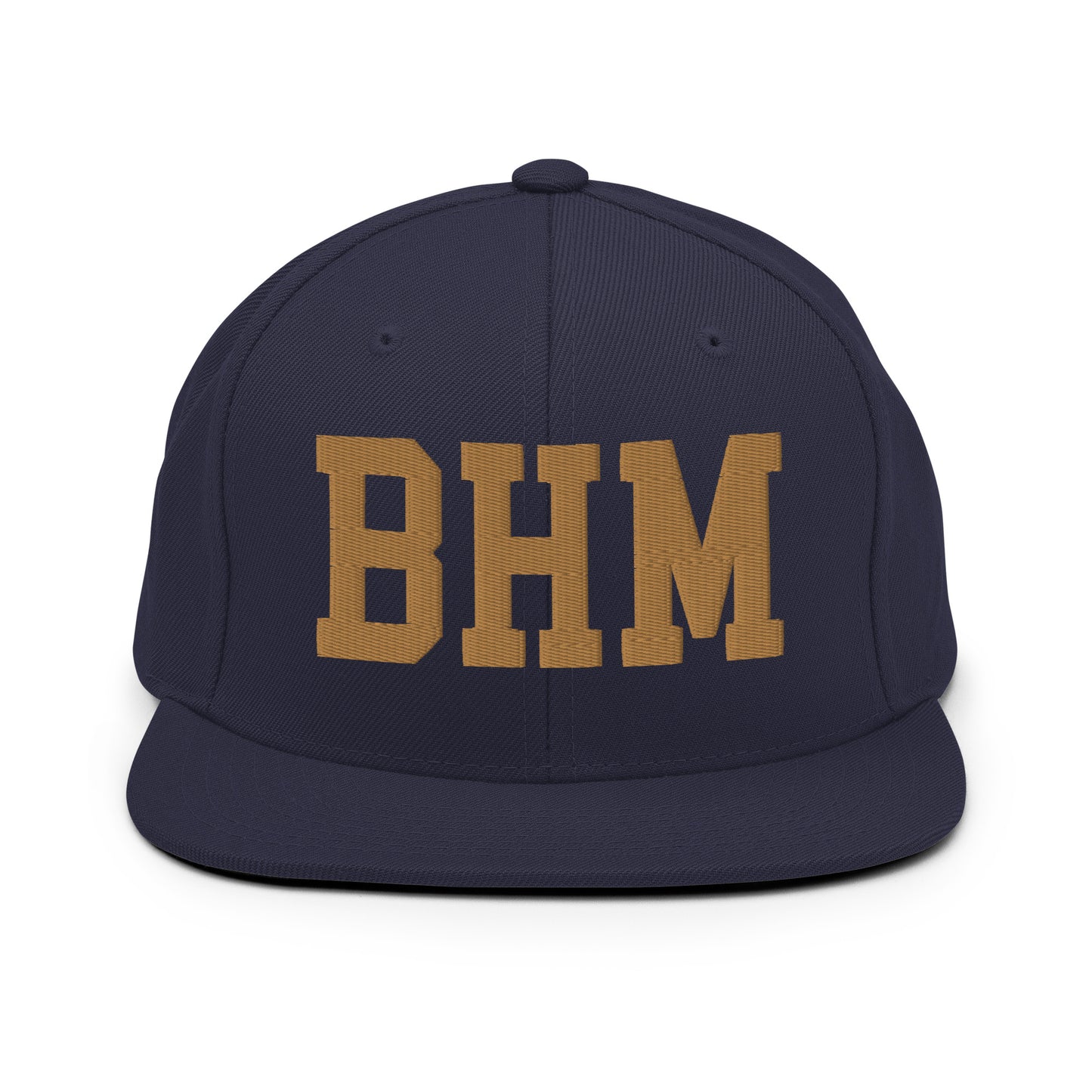 College-Style Classic Snapback Hat • Old Gold • BHM Birmingham • YHM Designs - Image 14