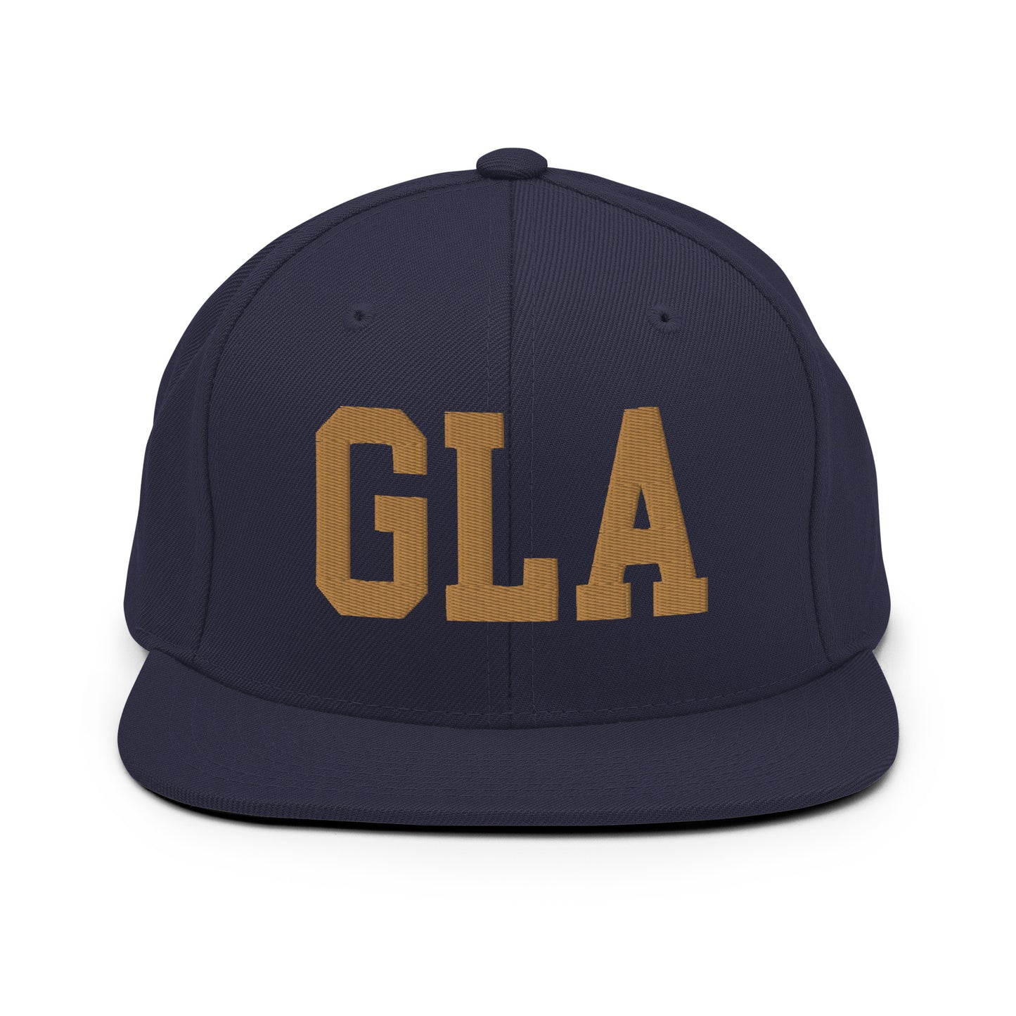 College-Style Classic Snapback Hat • Old Gold • GLA Glasgow • YHM Designs - Image 14