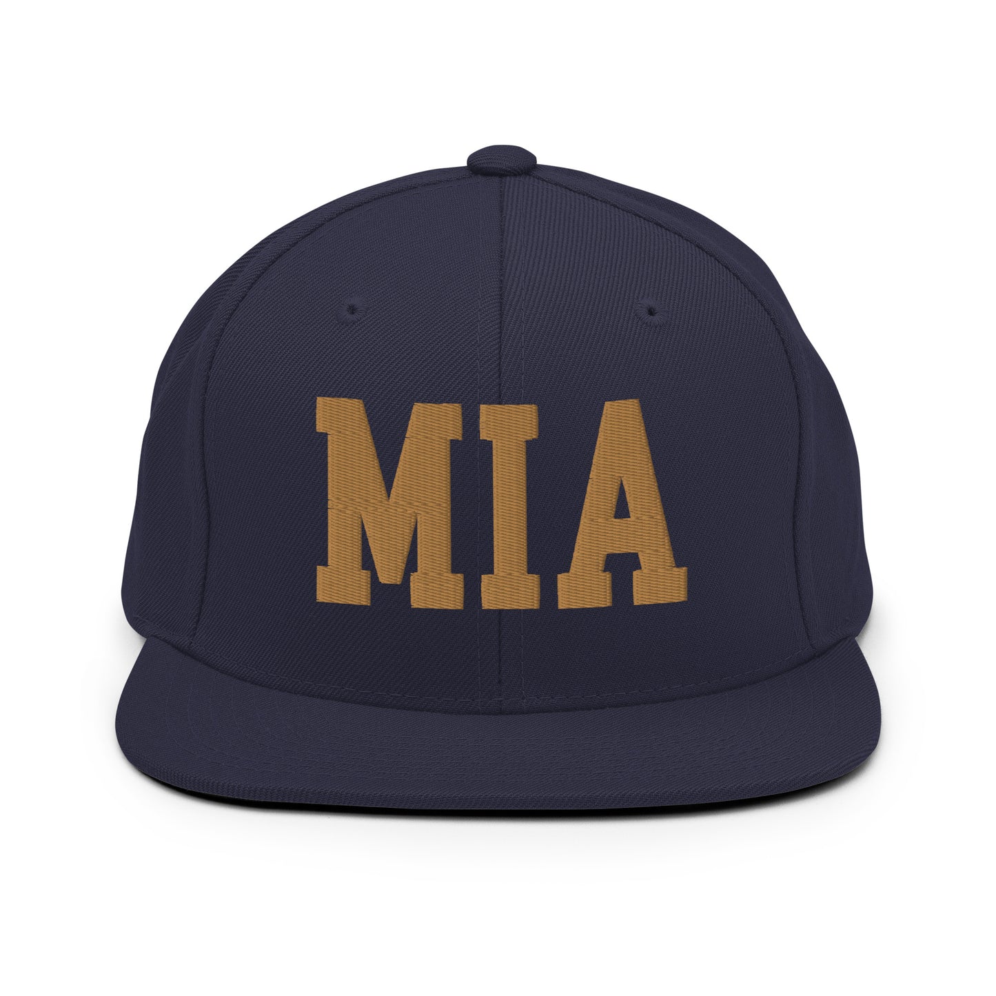 College-Style Classic Snapback Hat • Old Gold • MIA Miami • YHM Designs - Image 14