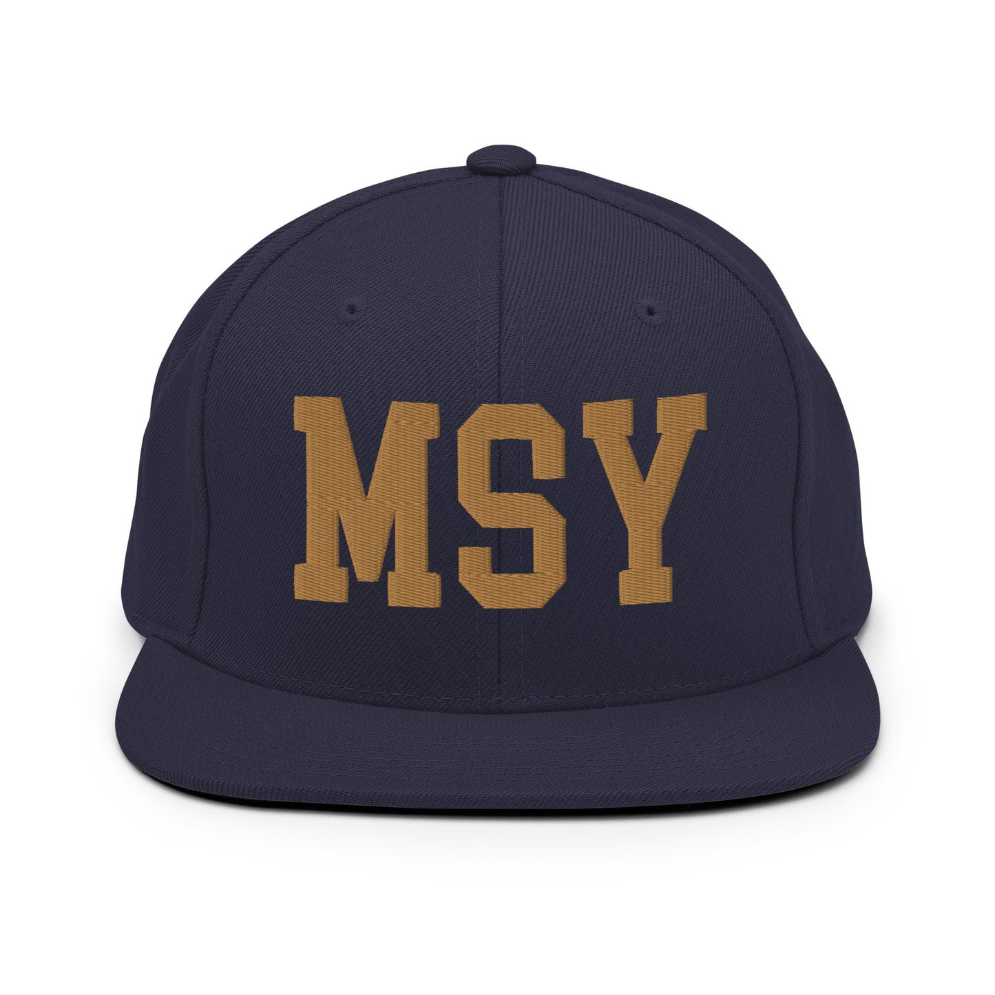 College-Style Classic Snapback Hat • Old Gold • MSY New Orleans Souvenir • YHM Designs - Image 14