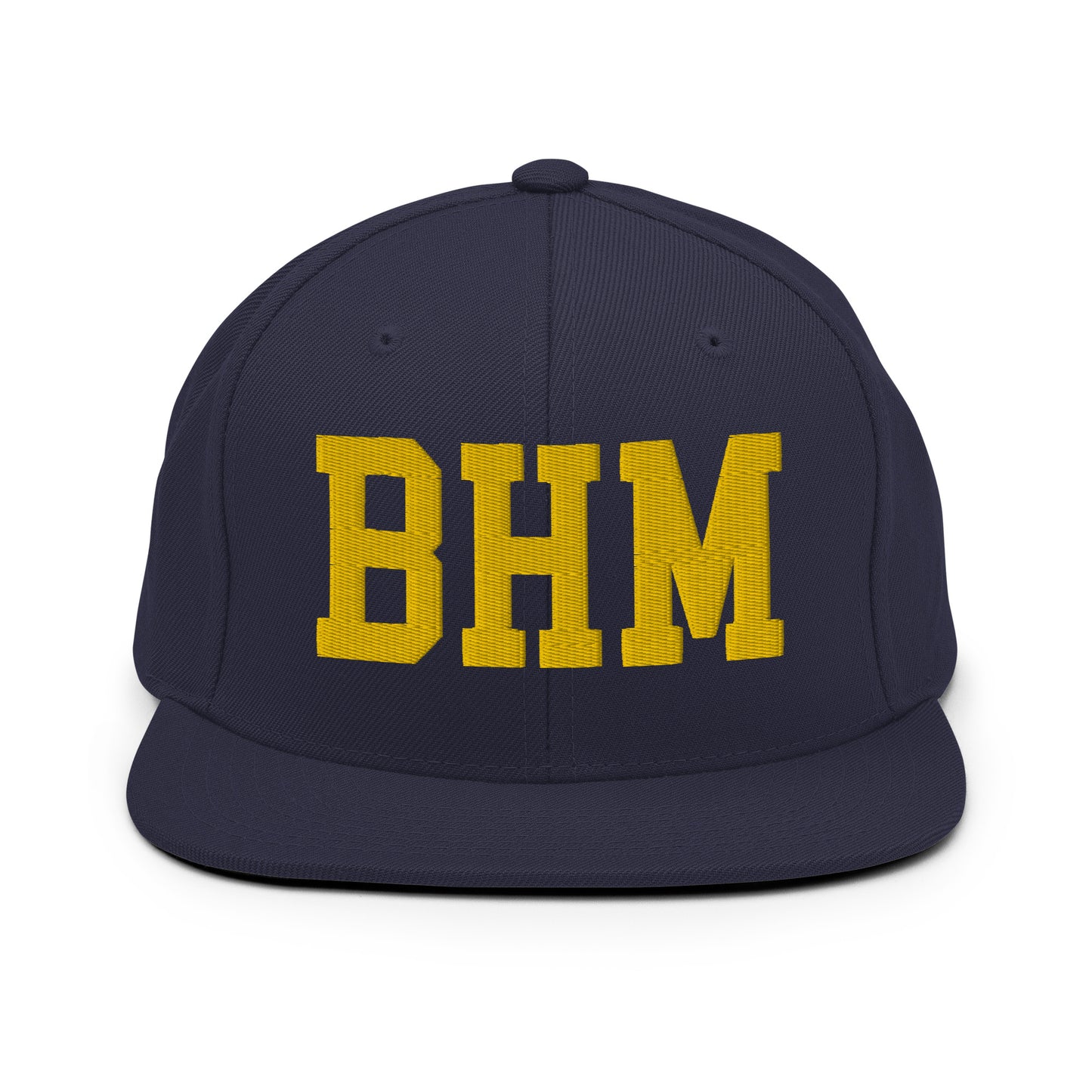 College-Style Classic Snapback Hat • Gold • BHM Birmingham • YHM Designs - Image 11