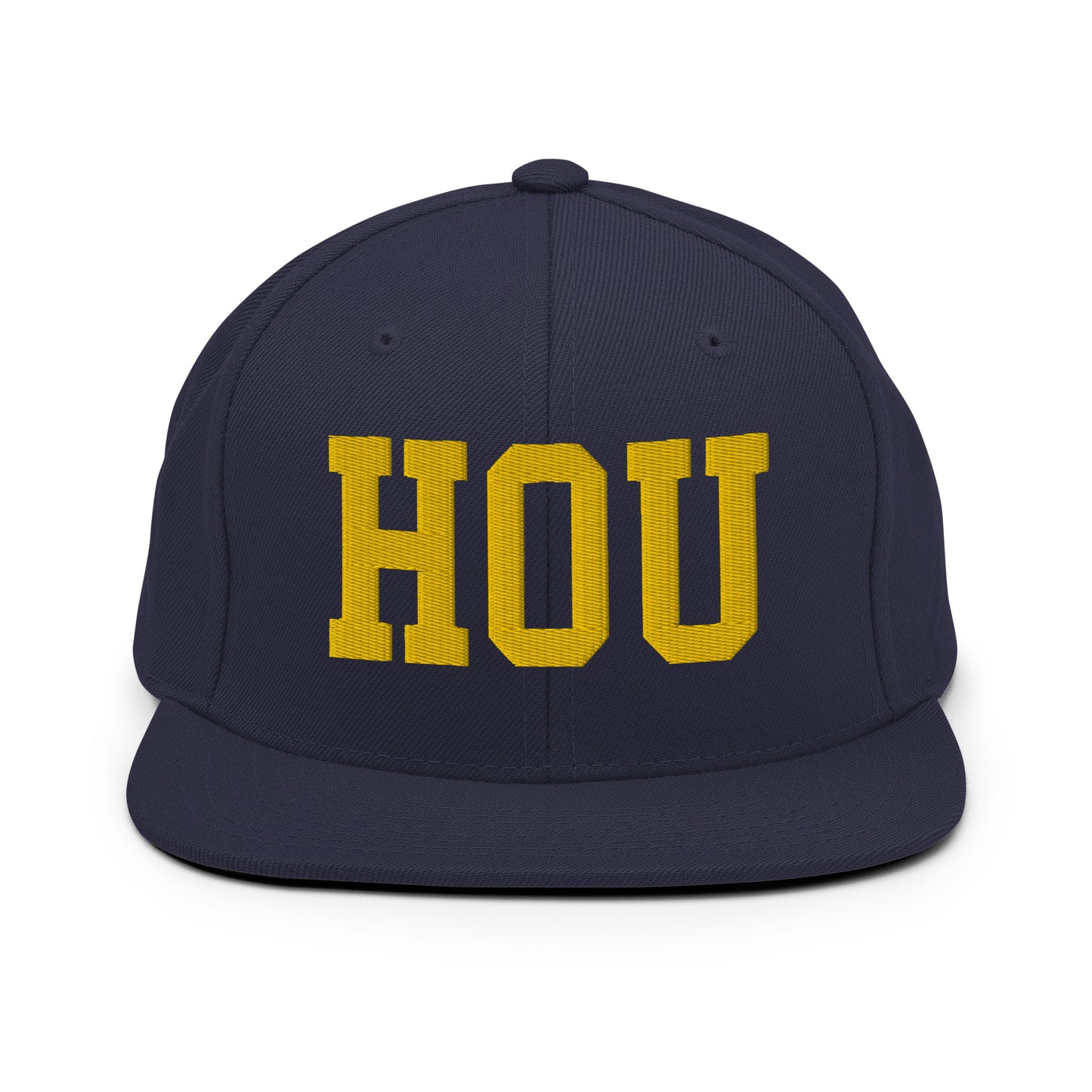 College-Style Classic Snapback Hat • Gold • HOU Houston • YHM Designs - Image 11