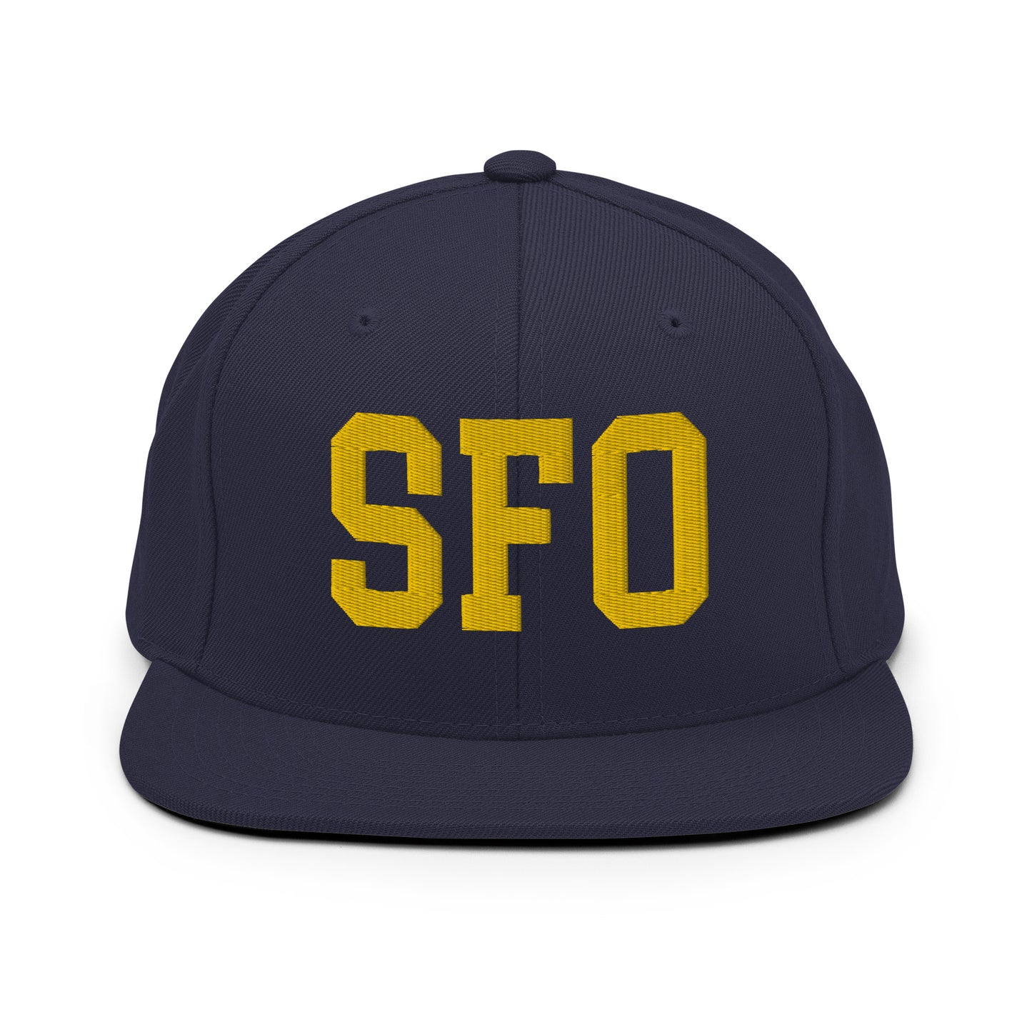 College-Style Classic Snapback Hat • Gold • SFO San Francisco • YHM Designs - Image 11