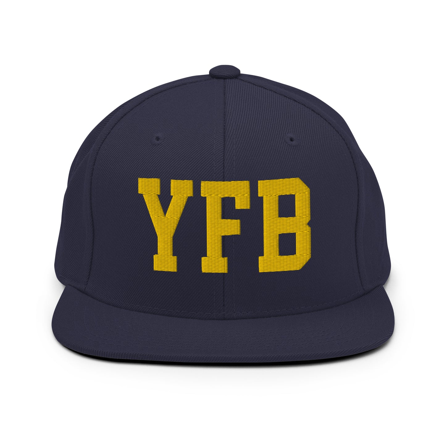 College-Style Classic Snapback Hat • Gold • YFB Iqaluit • YHM Designs - Image 11