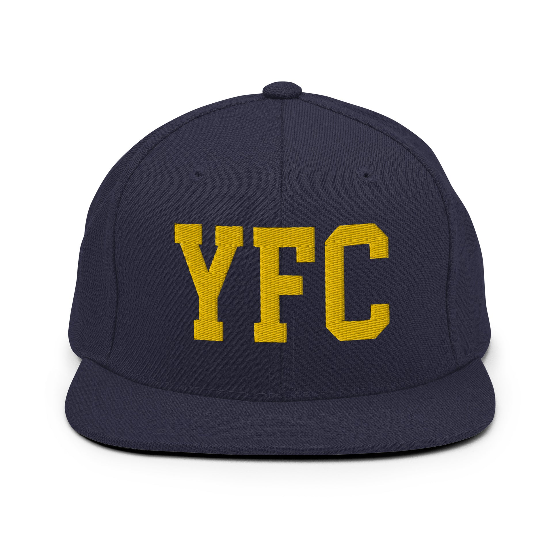 College-Style Classic Snapback Hat • Gold • YFC Fredericton Souvenir • YHM Designs - Image 11