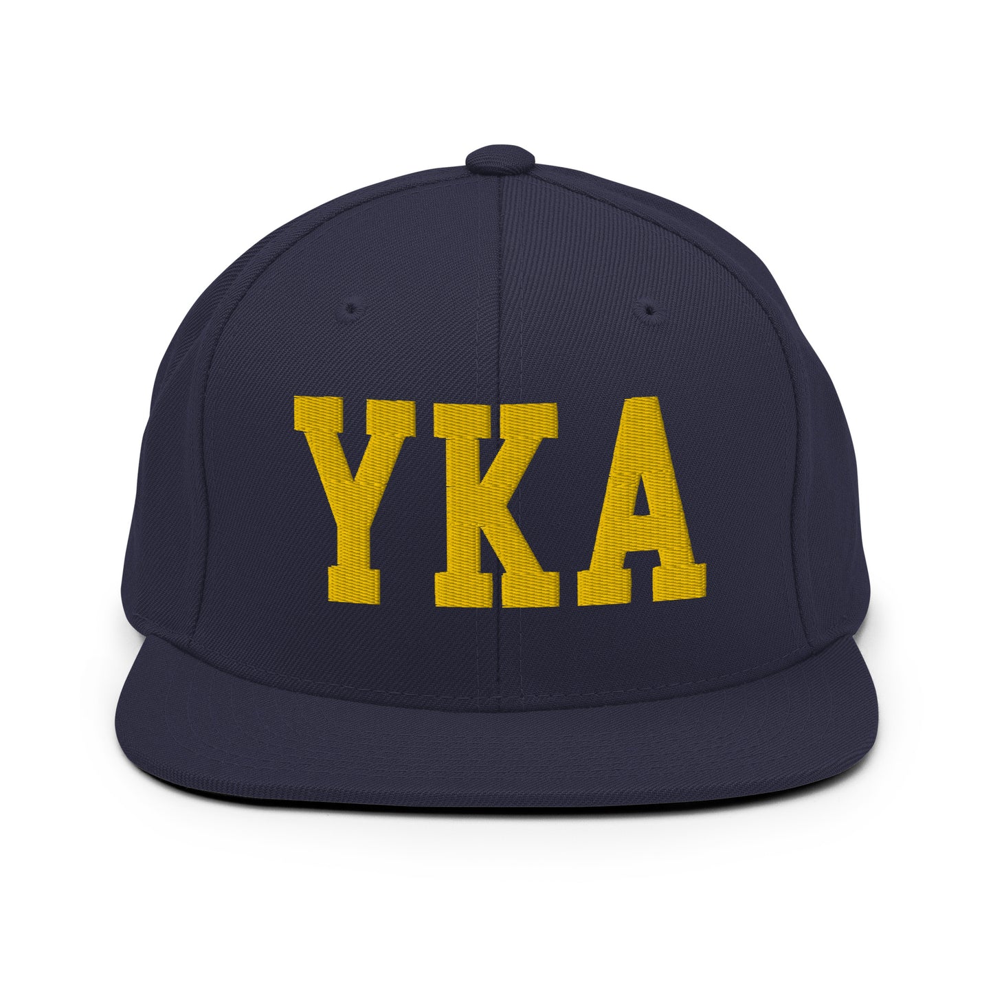 College-Style Classic Snapback Hat • Gold • YKA Kamloops • YHM Designs - Image 11