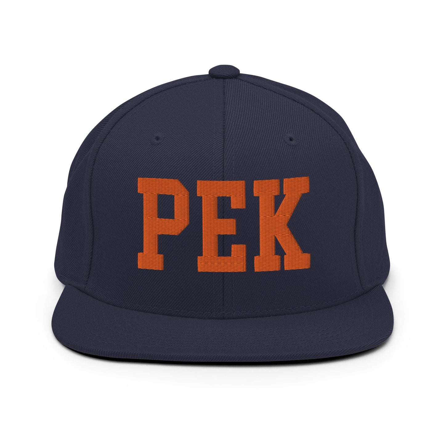 College-Style Classic Snapback Hat • Orange • PEK Beijing • YHM Designs - Image 19