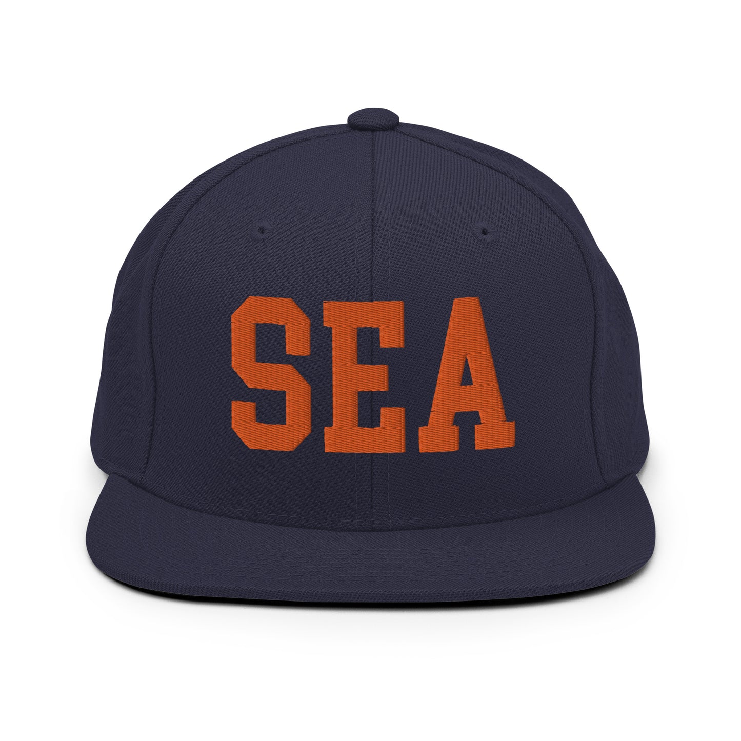 College-Style Classic Snapback Hat • Orange • SEA Seattle • YHM Designs - Image 19
