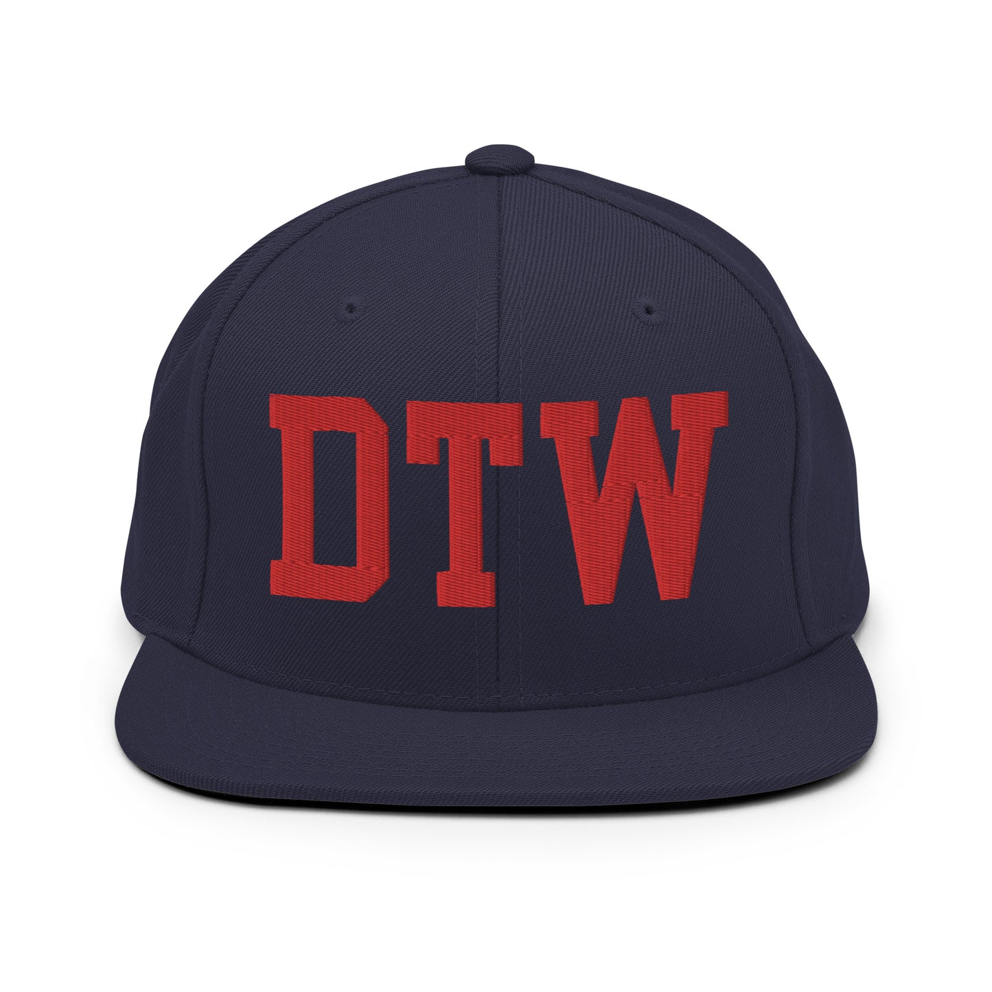 College-Style Classic Snapback Hat • Red • DTW Detroit • YHM Designs - Image 15