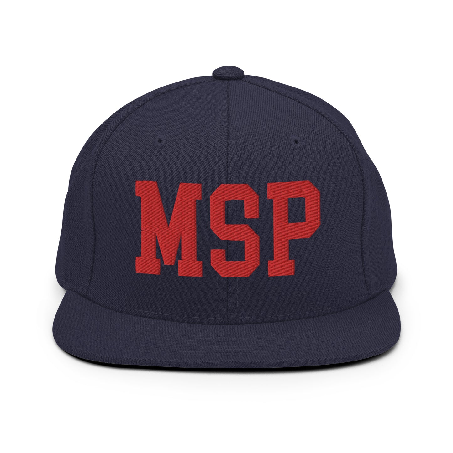 College-Style Classic Snapback Hat • Red • MSP Minneapolis • YHM Designs - Image 15