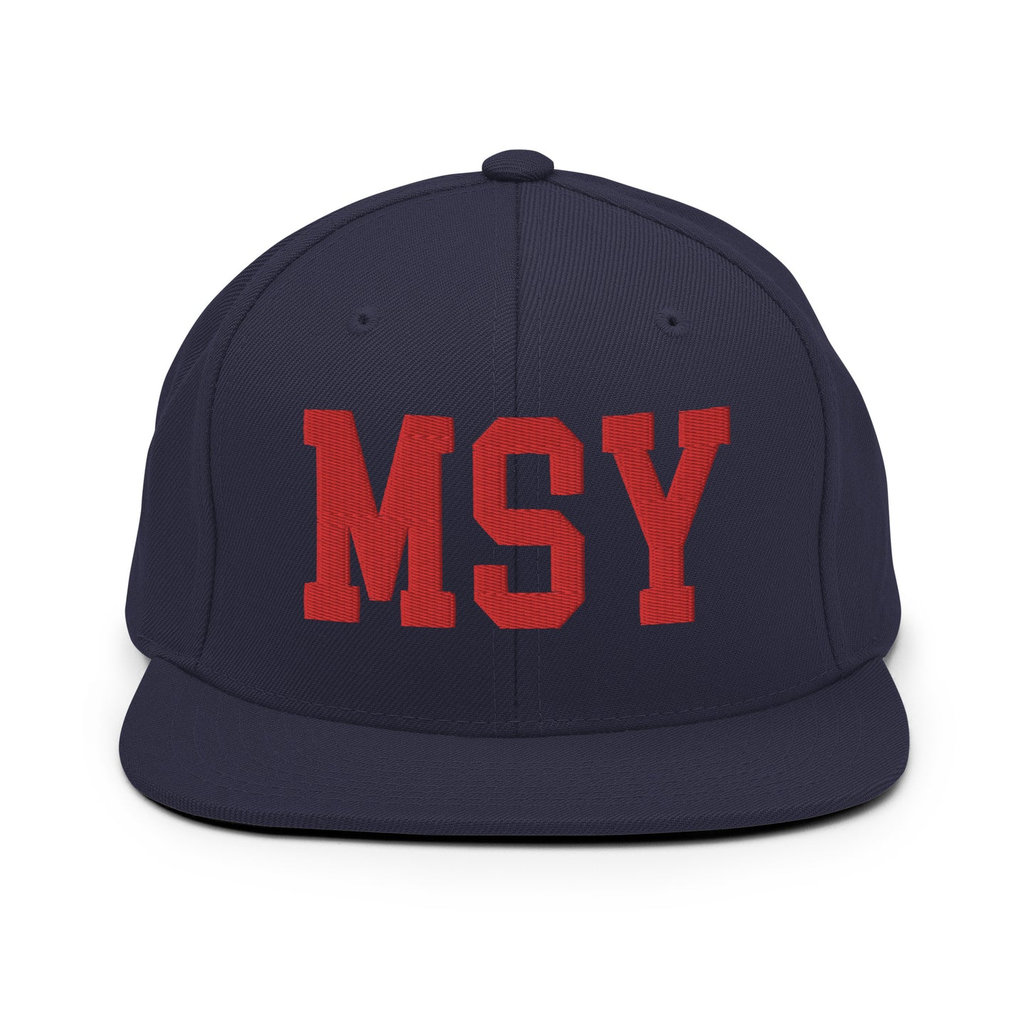 College-Style Classic Snapback Hat • Red • MSY New Orleans • YHM Designs - Image 15