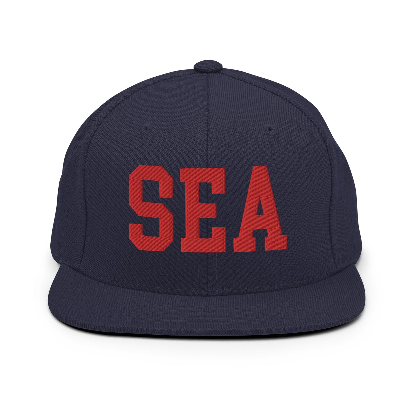 College-Style Classic Snapback Hat • Red • SEA Seattle • YHM Designs - Image 15