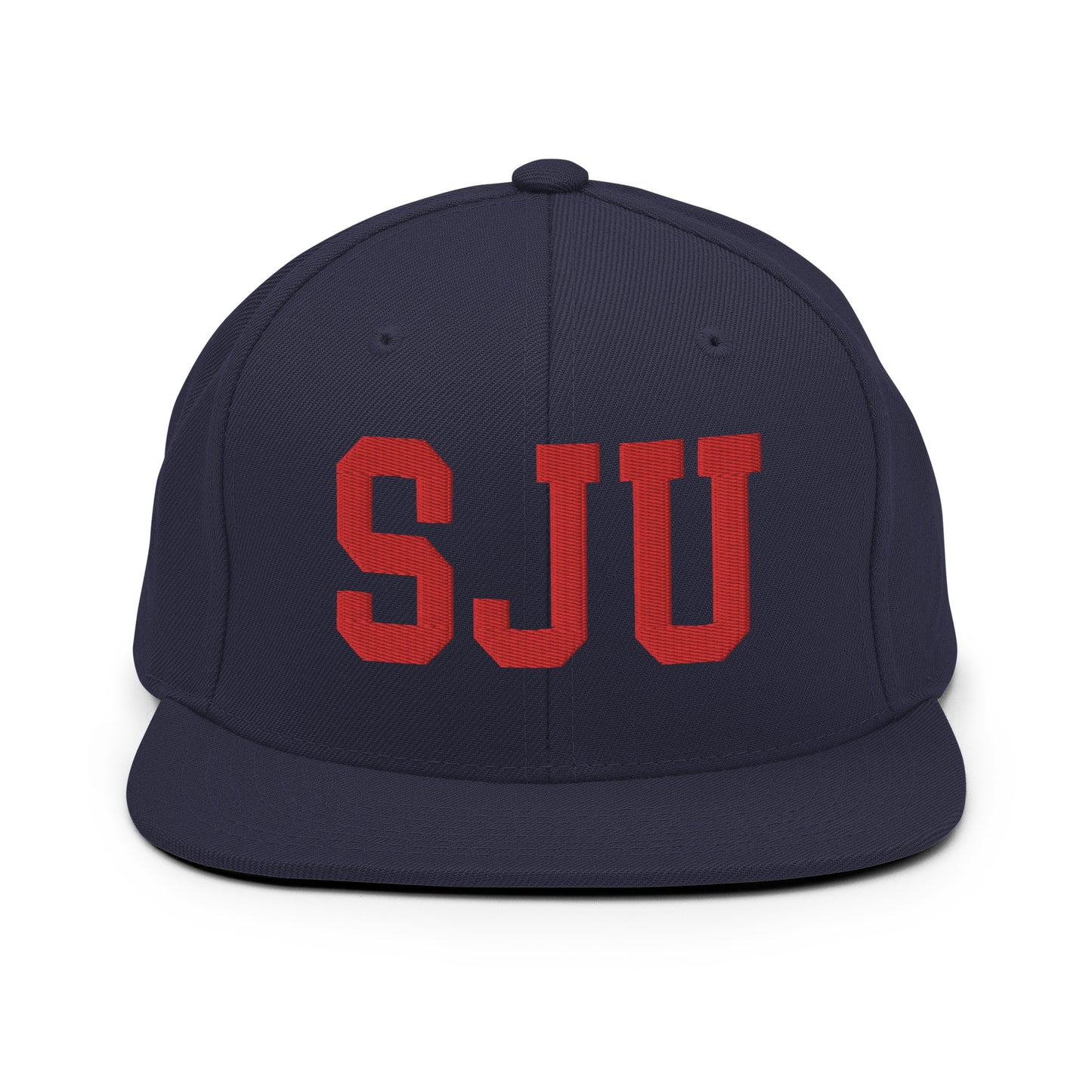 College-Style Classic Snapback Hat • Red • SJU San Juan • YHM Designs - Image 15