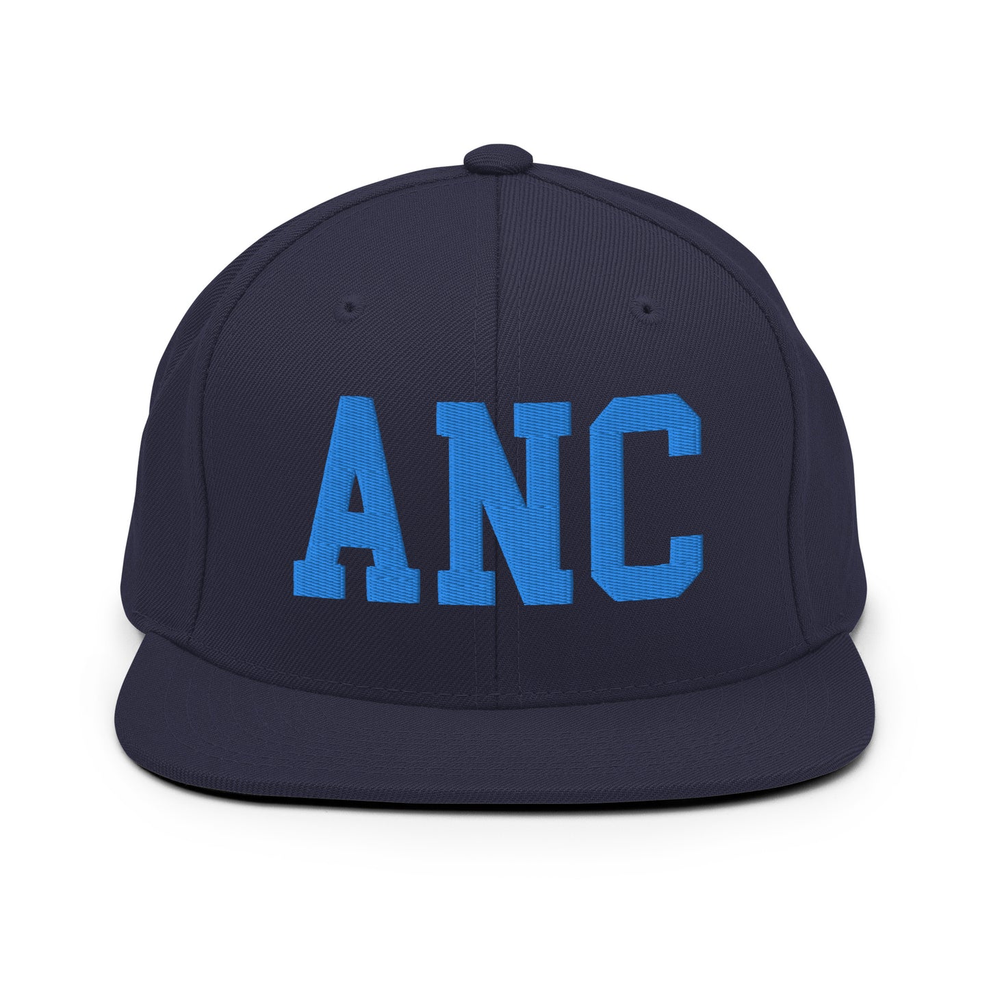 College-Style Classic Snapback Hat • Aqua Blue • ANC Anchorage • YHM Designs - Image 07