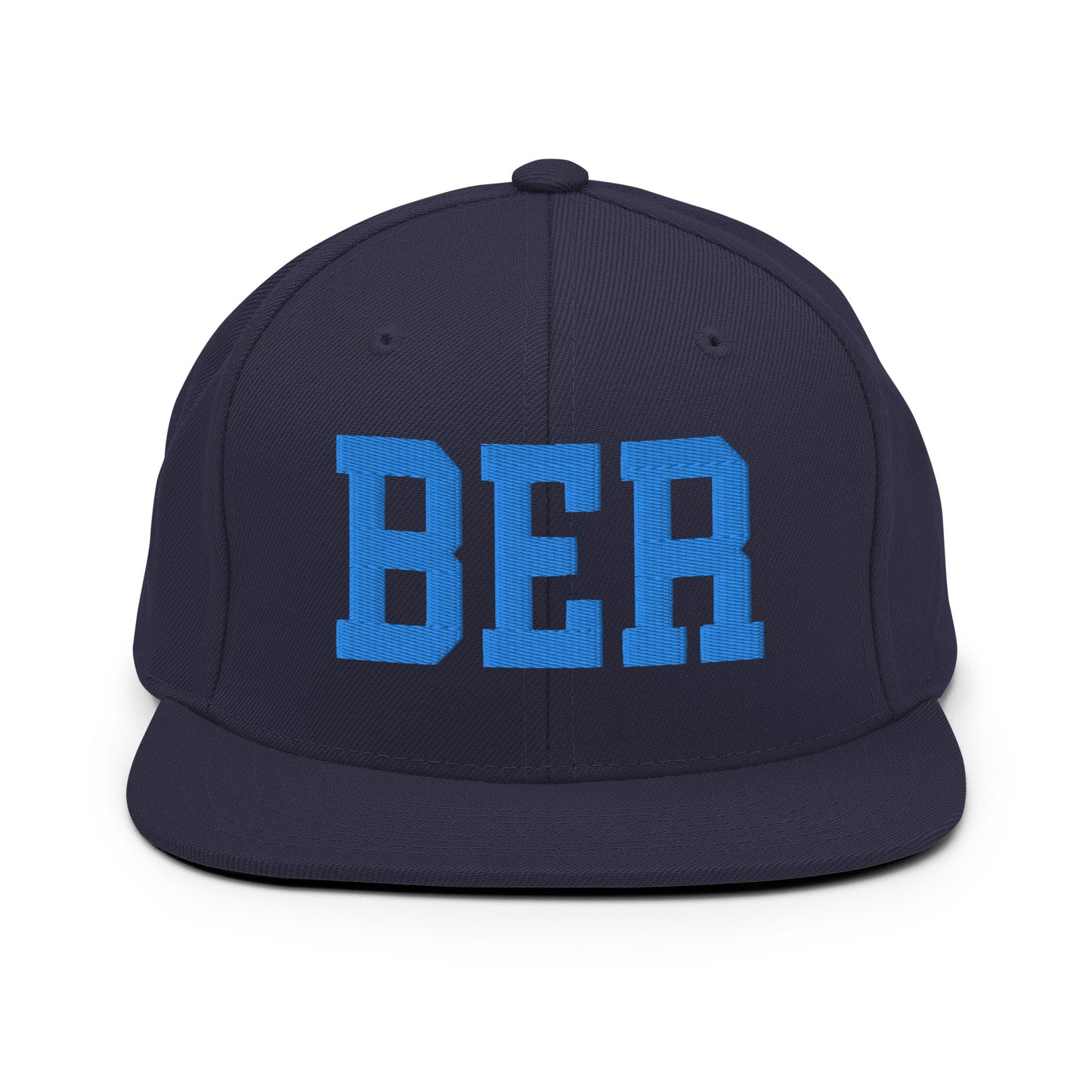 College-Style Classic Snapback Hat • Aqua Blue • BER Berlin • YHM Designs - Image 07