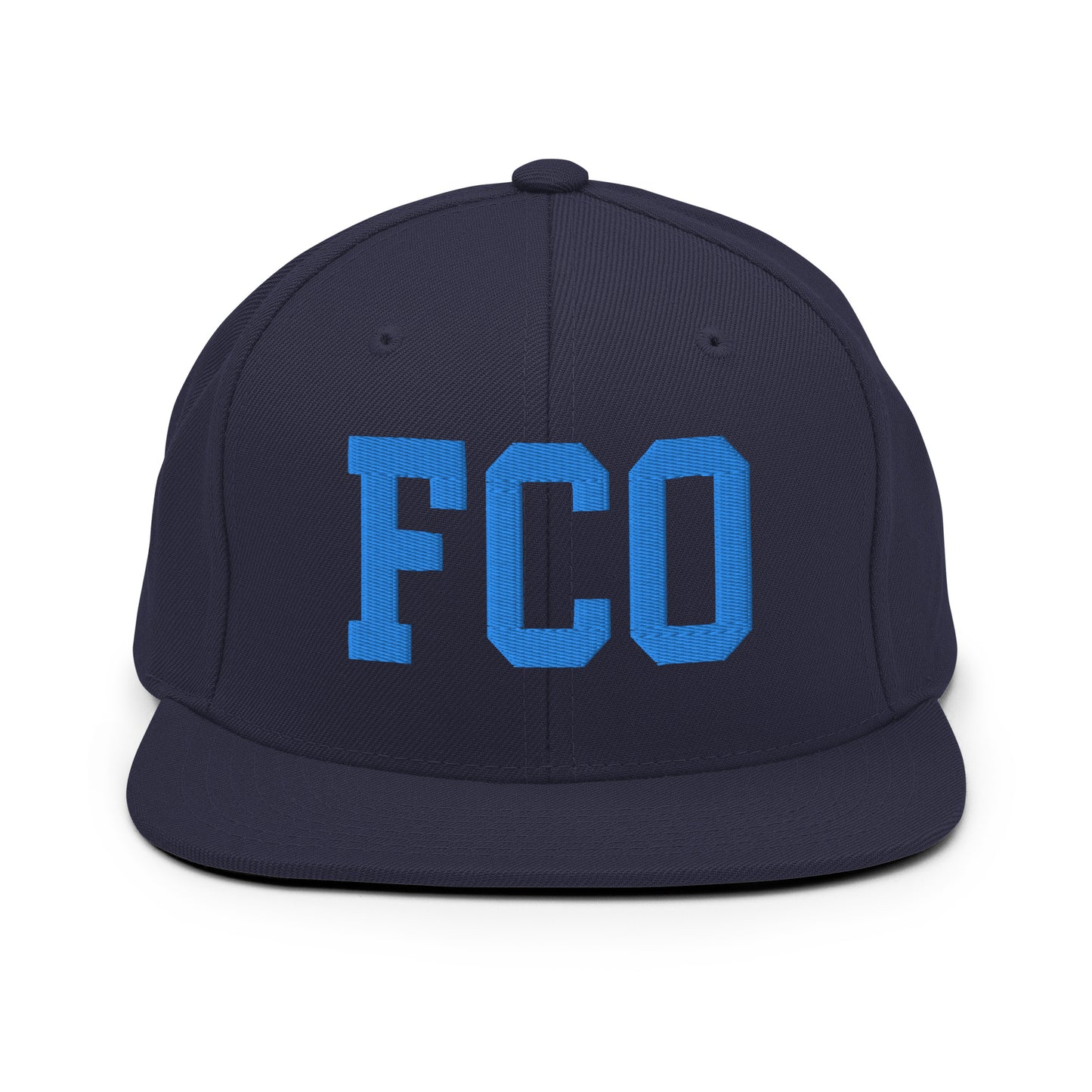 College-Style Classic Snapback Hat • Aqua Blue • FCO Rome • YHM Designs - Image 07