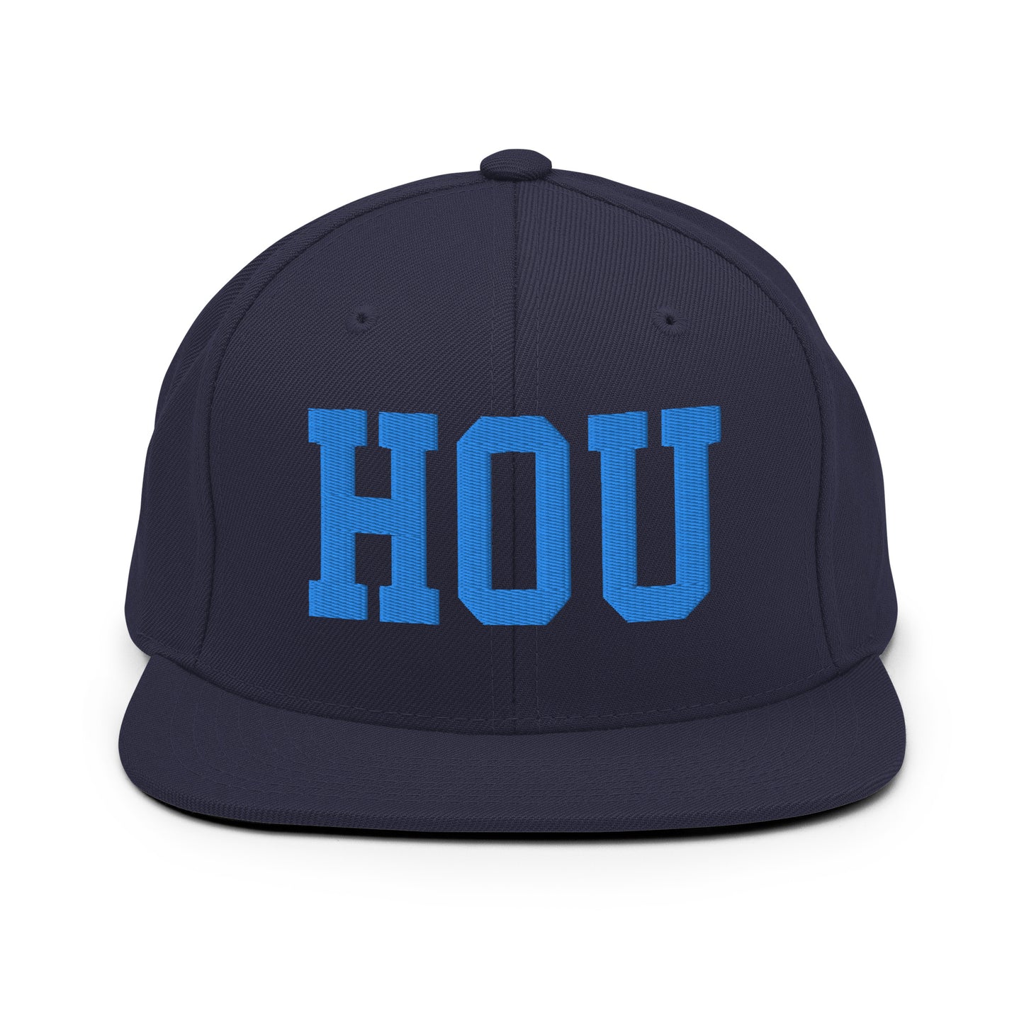 College-Style Classic Snapback Hat • Aqua Blue • HOU Houston • YHM Designs - Image 07