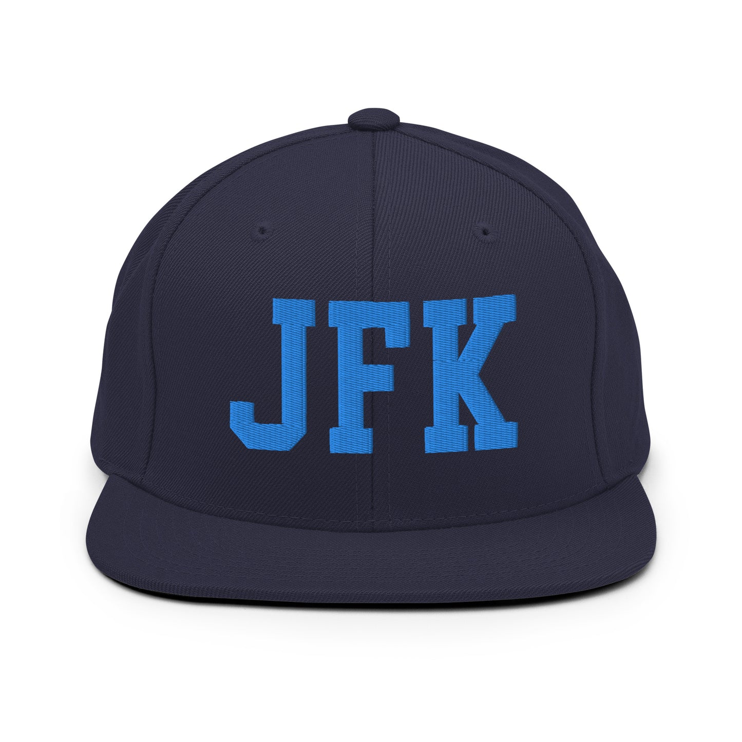 College-Style Classic Snapback Hat • Aqua Blue • JFK New York City • YHM Designs - Image 07