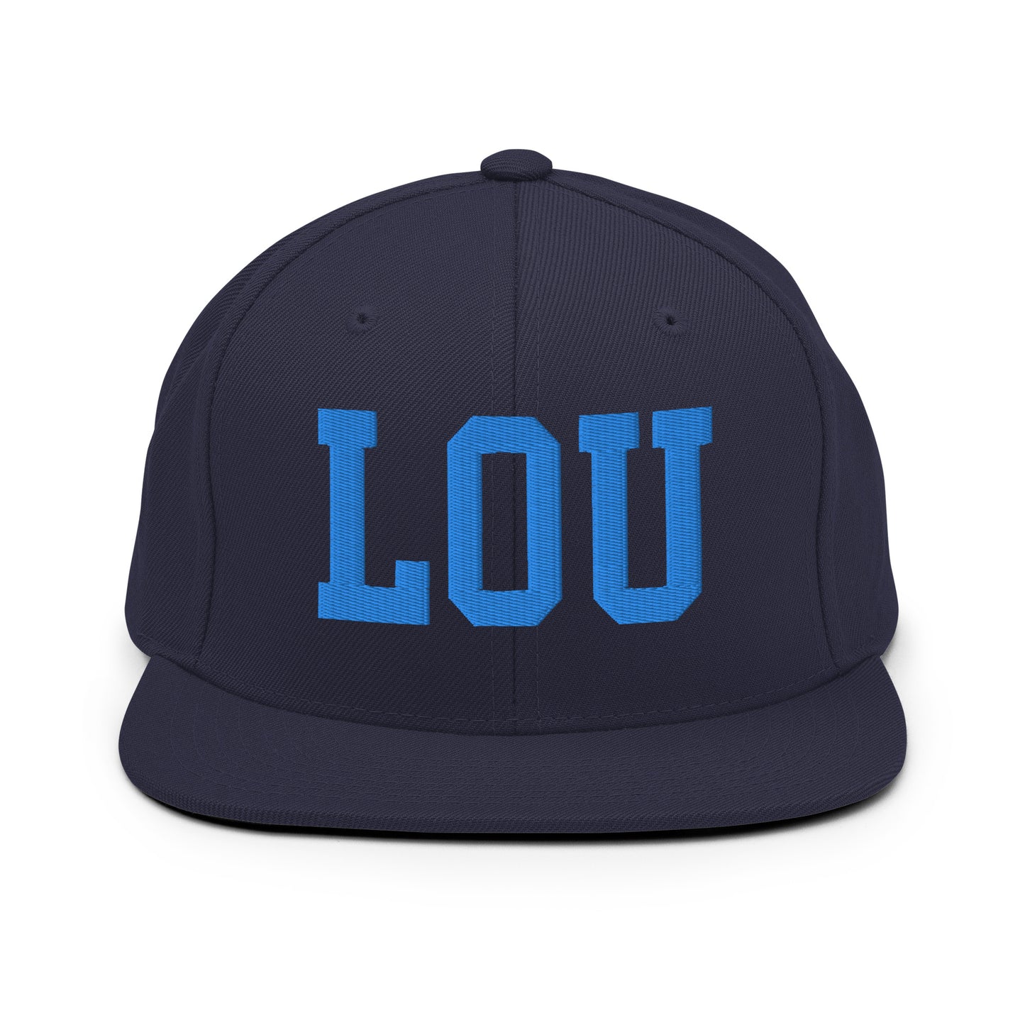 College-Style Classic Snapback Hat • Aqua Blue • LOU Louisville • YHM Designs - Image 07