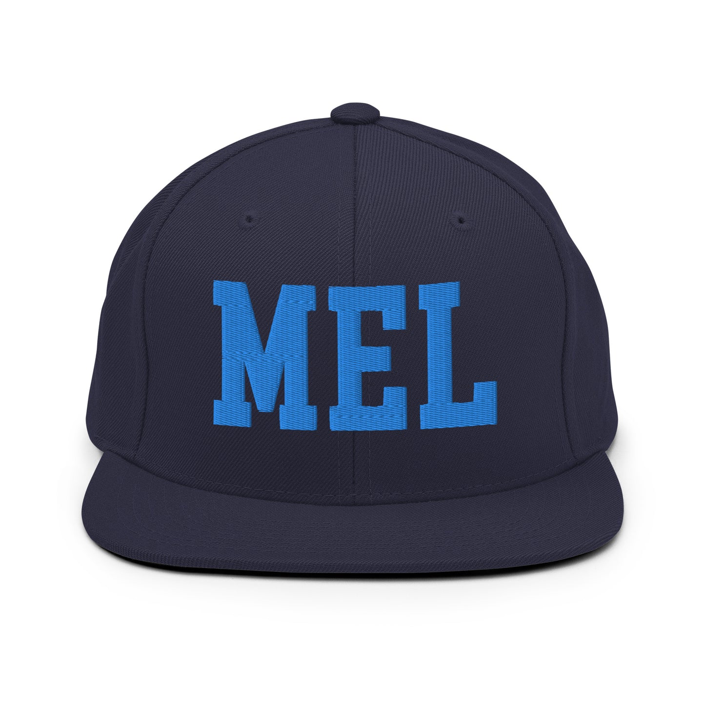 College-Style Classic Snapback Hat • Aqua Blue • MEL Melbourne • YHM Designs - Image 07