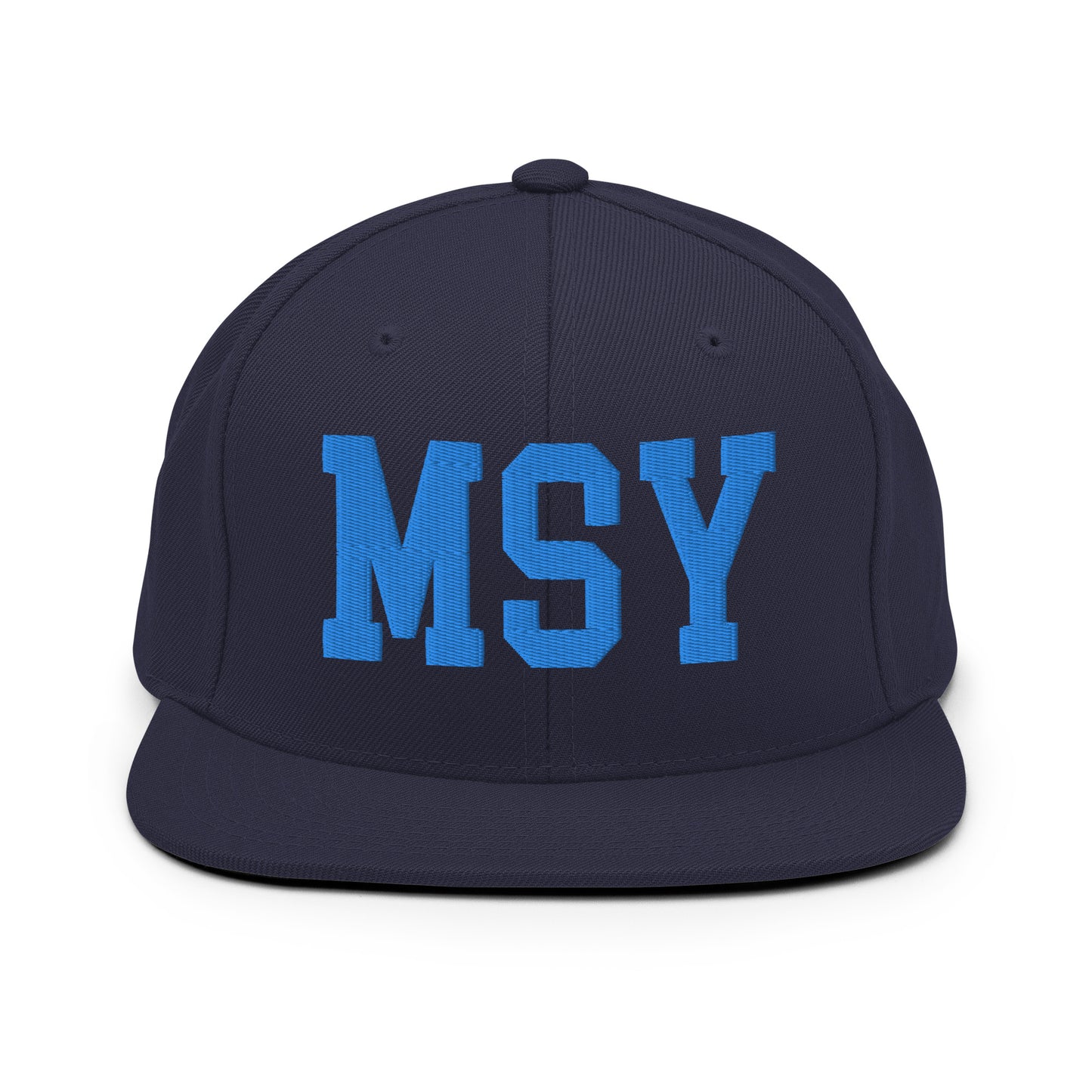 College-Style Classic Snapback Hat • Aqua Blue • MSY New Orleans • YHM Designs - Image 07