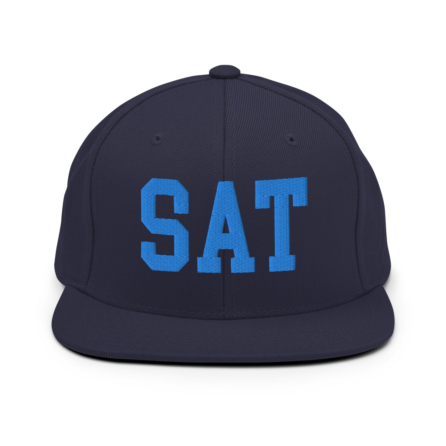 College-Style Classic Snapback Hat • Aqua Blue • SAT San Antonio • YHM Designs - Image 07