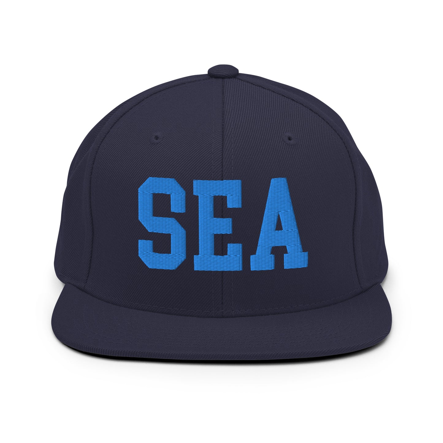 College-Style Classic Snapback Hat • Aqua Blue • SEA Seattle • YHM Designs - Image 07