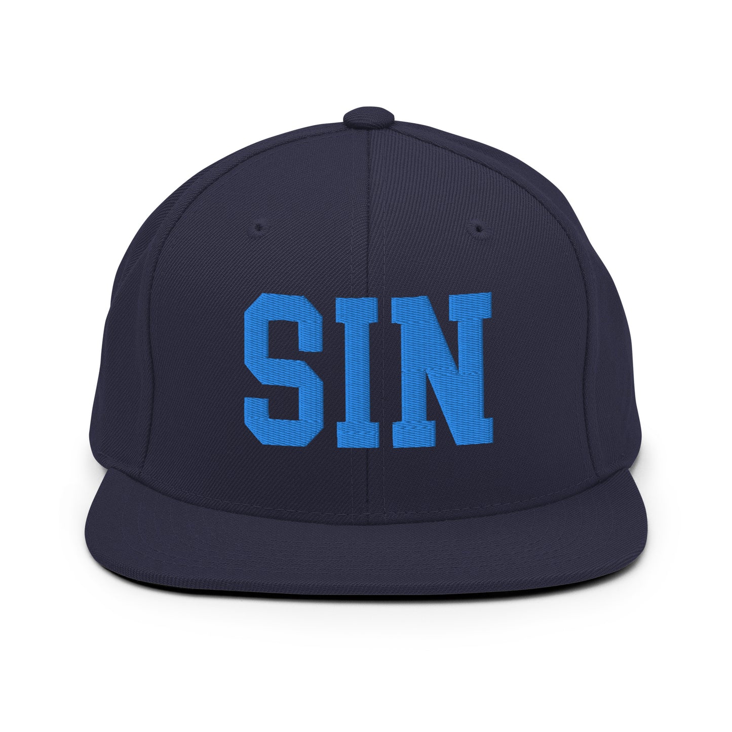 College-Style Classic Snapback Hat • Aqua Blue • SIN Singapore • YHM Designs - Image 07