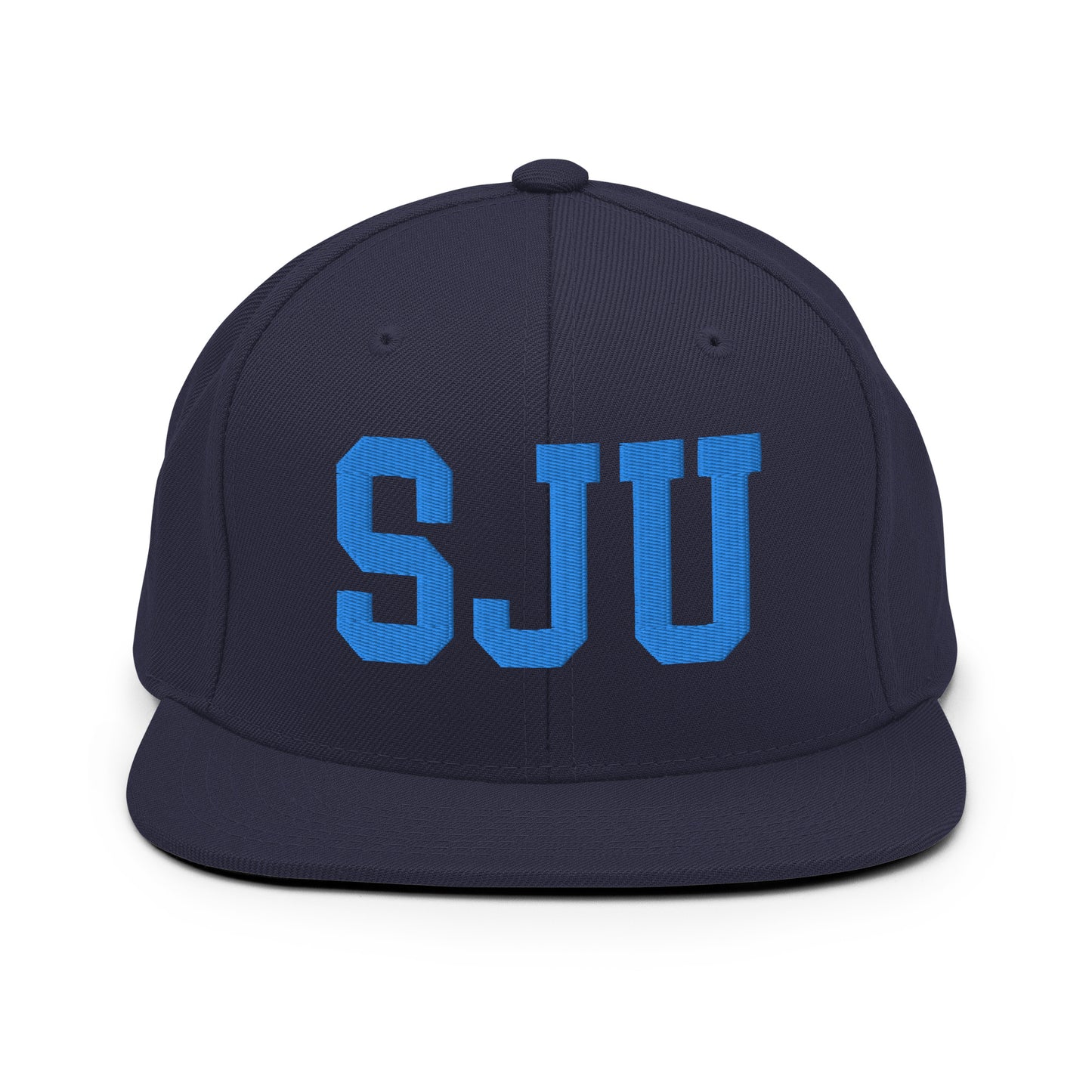 College-Style Classic Snapback Hat • Aqua Blue • SJU San Juan • YHM Designs - Image 07