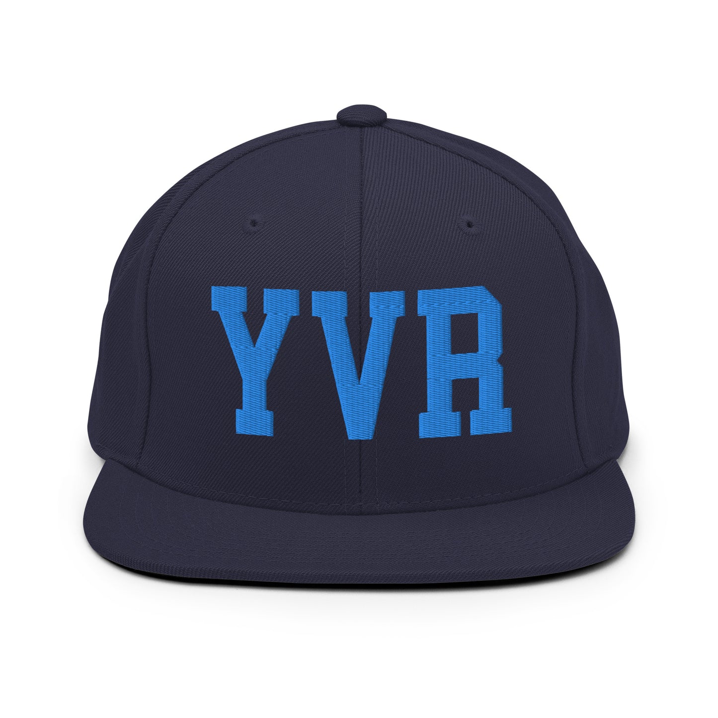 College-Style Classic Snapback Hat • Aqua Blue • YVR Vancouver • YHM Designs - Image 07