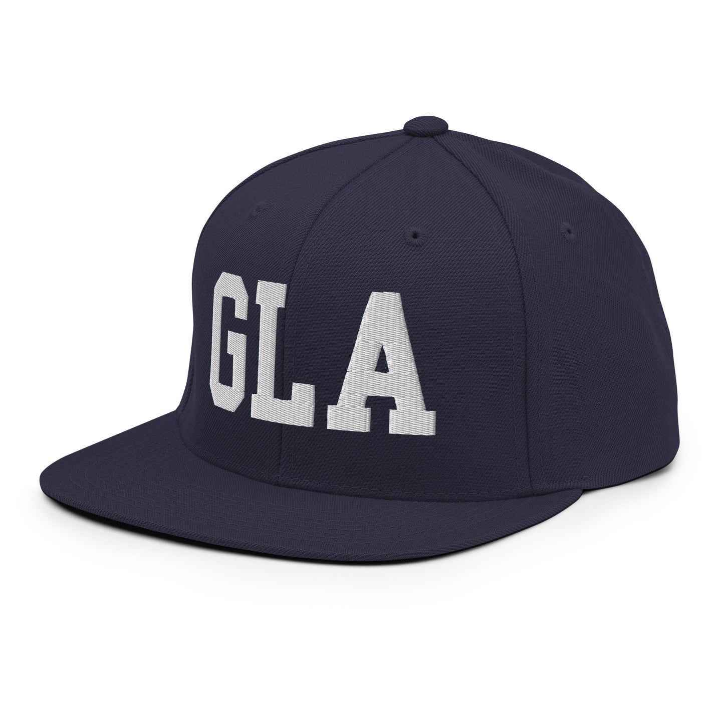 College-Style Classic Snapback Hat • White • GLA Glasgow • YHM Designs - Image 17