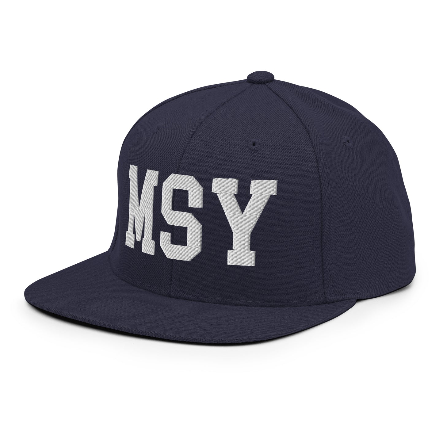 College-Style Classic Snapback Hat • White • MSY New Orleans Souvenir • YHM Designs - Image 17